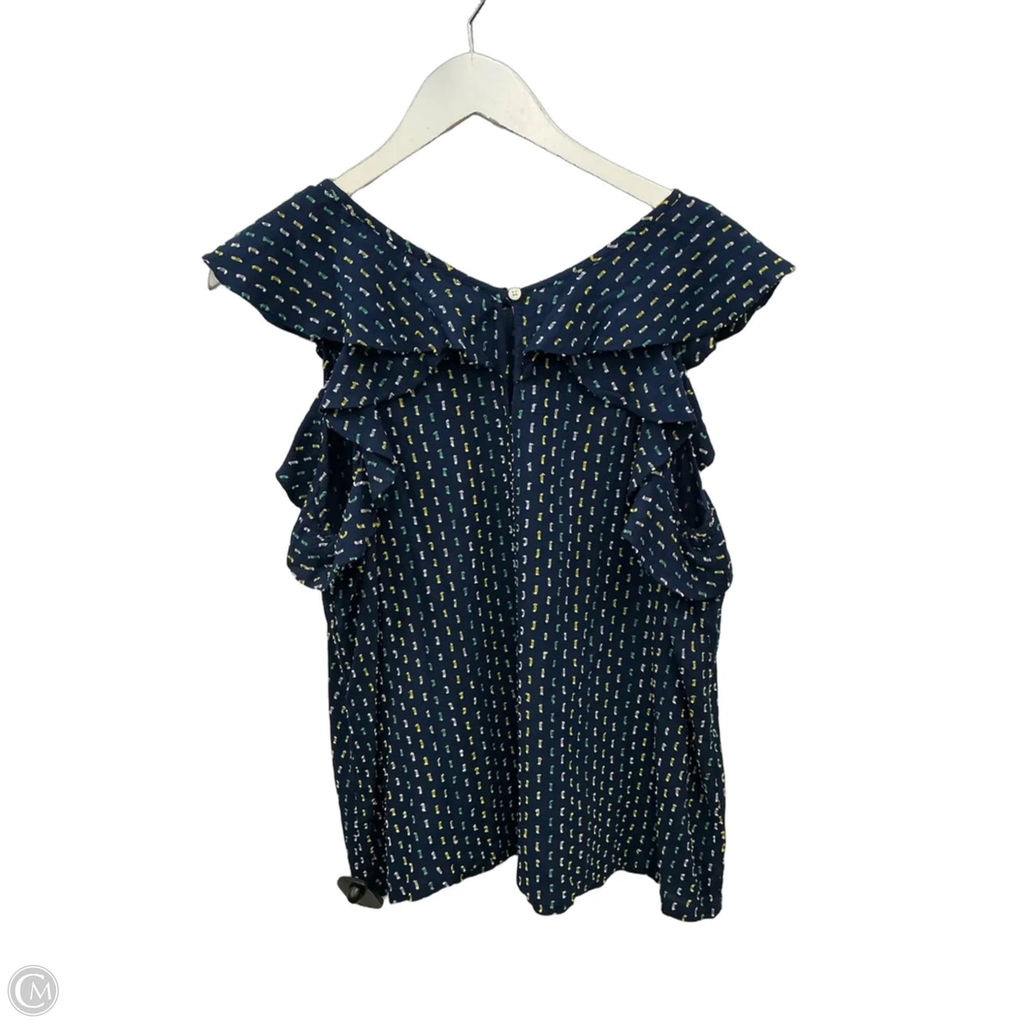 Top Short Sleeve By Loft In Navy, Size: M