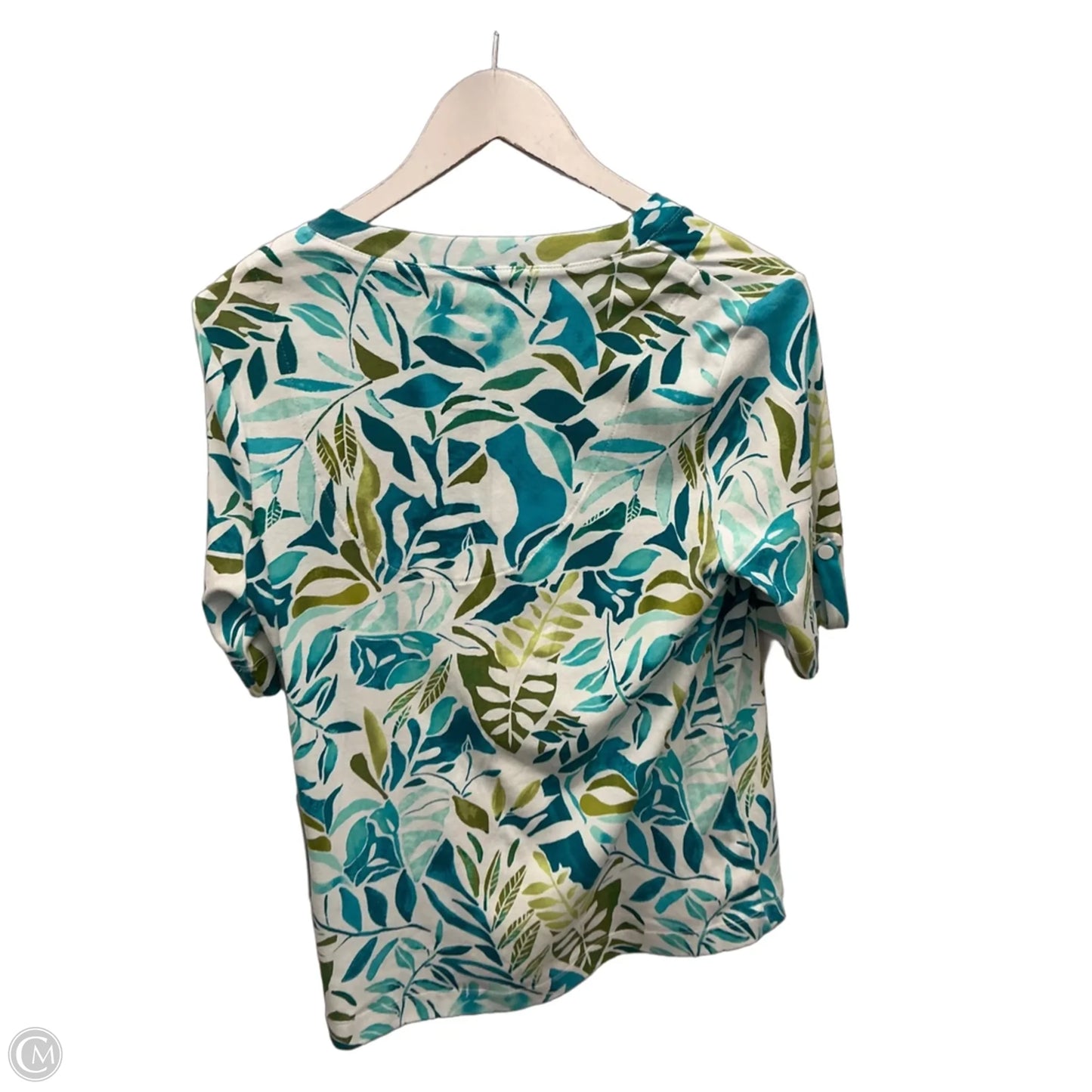 Top Short Sleeve By Chicos In Blue & Green, Size: M