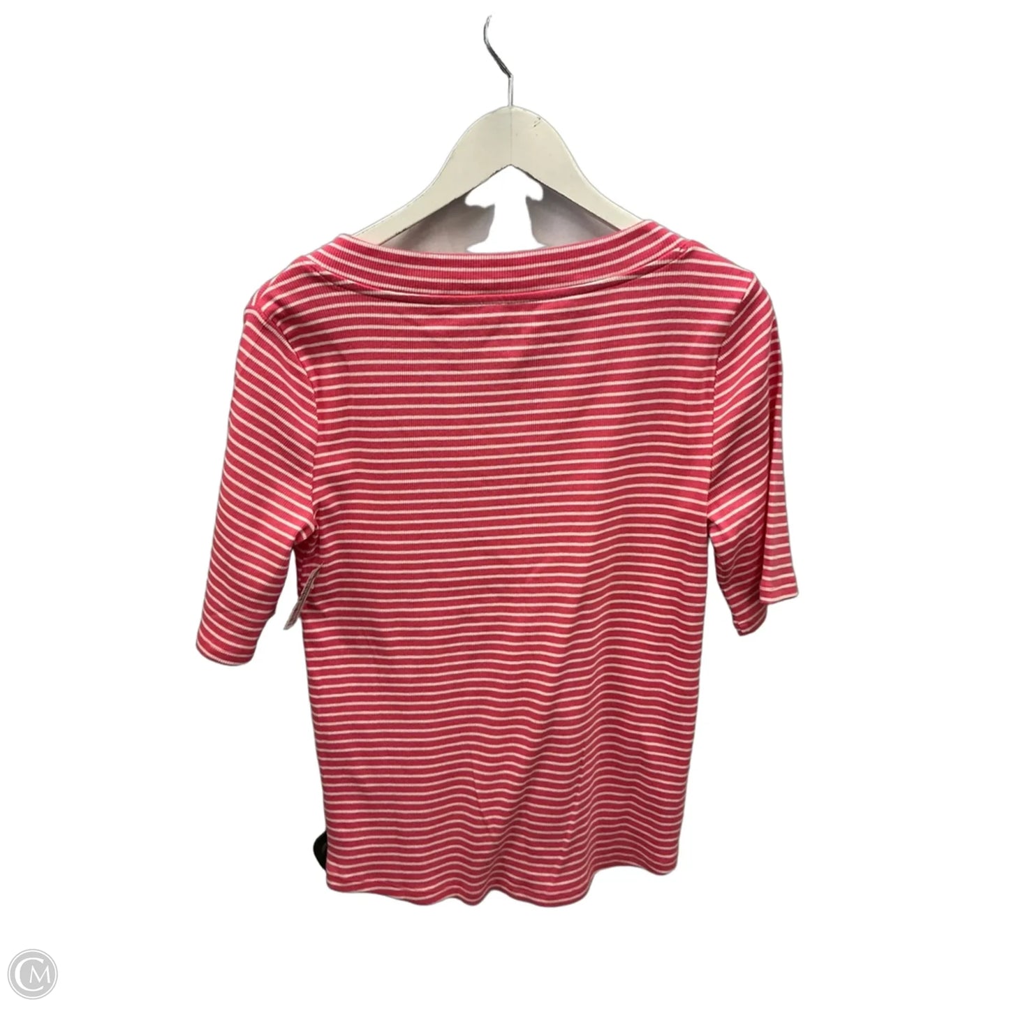 Top Short Sleeve By Talbots In Pink & White, Size: M