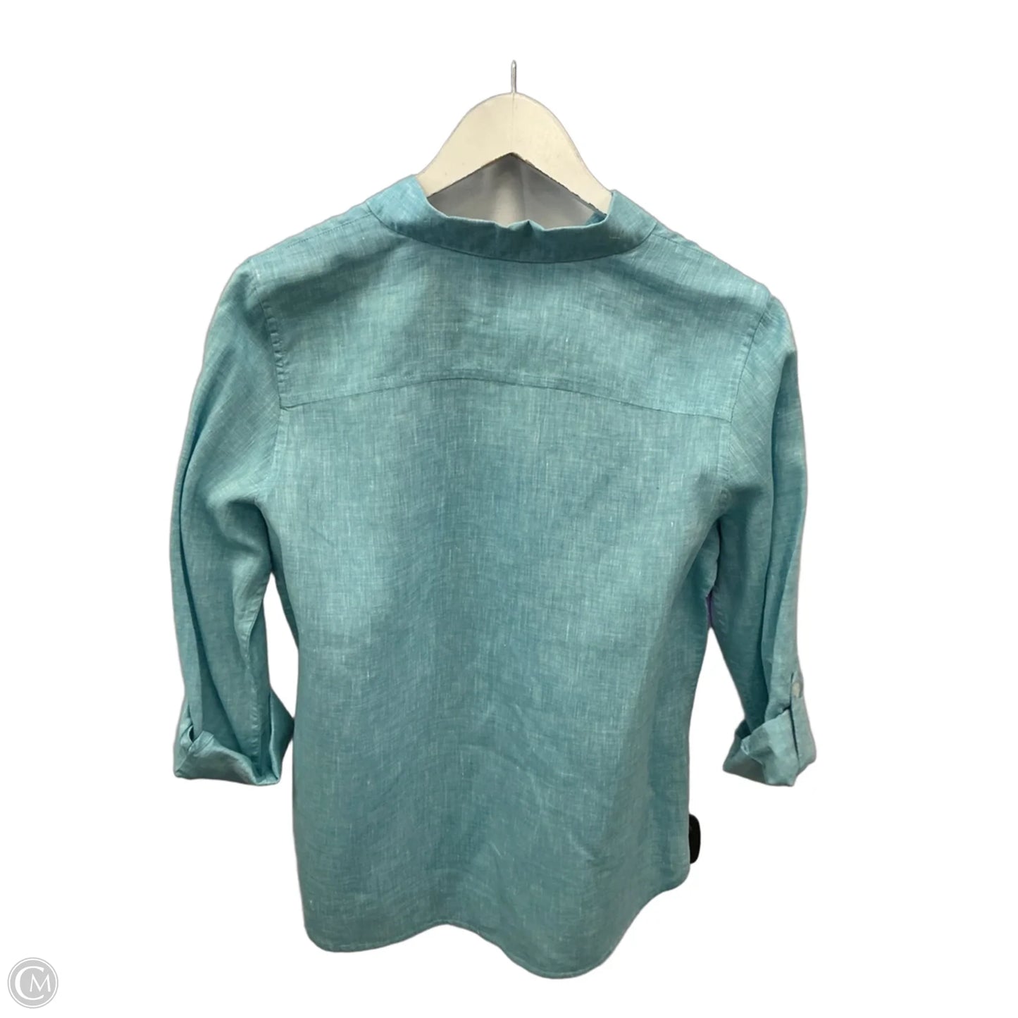 Top 3/4 Sleeve By Chicos In Aqua, Size: S