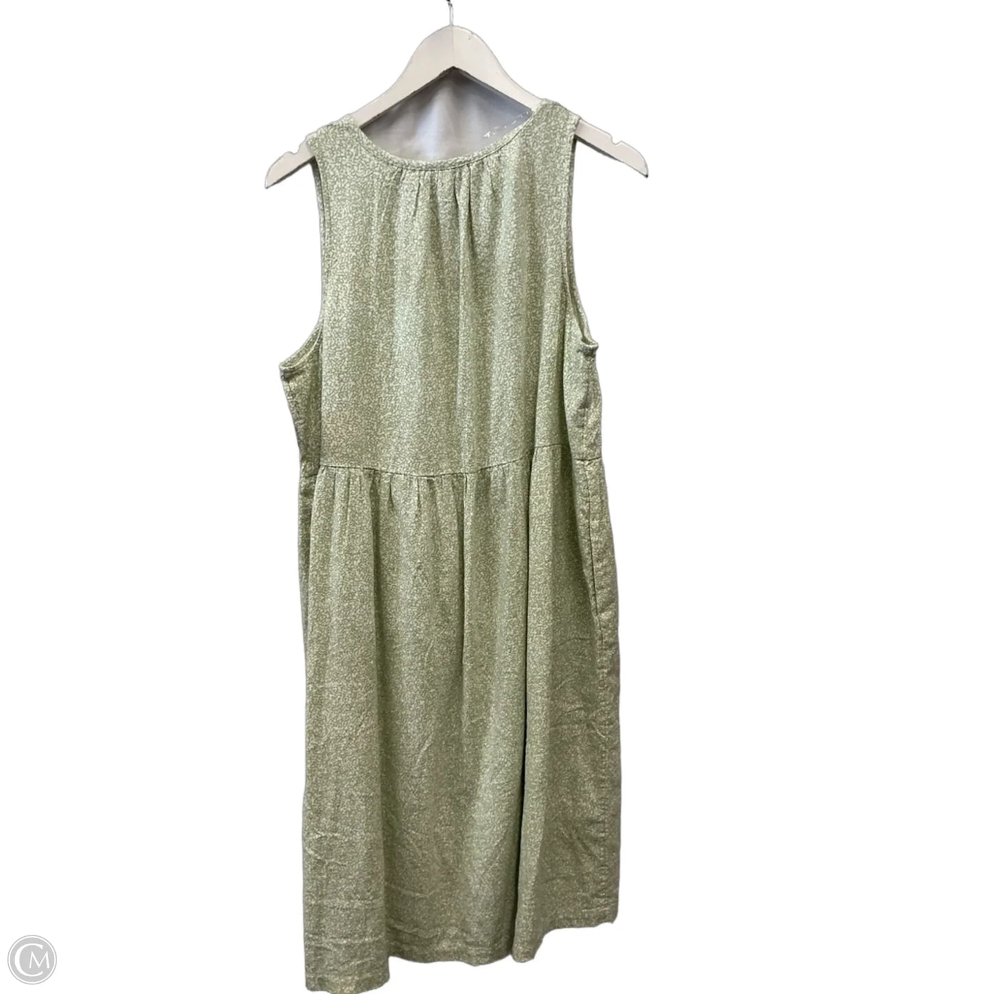 Dress Casual Midi By Universal Thread In Green & White, Size: L