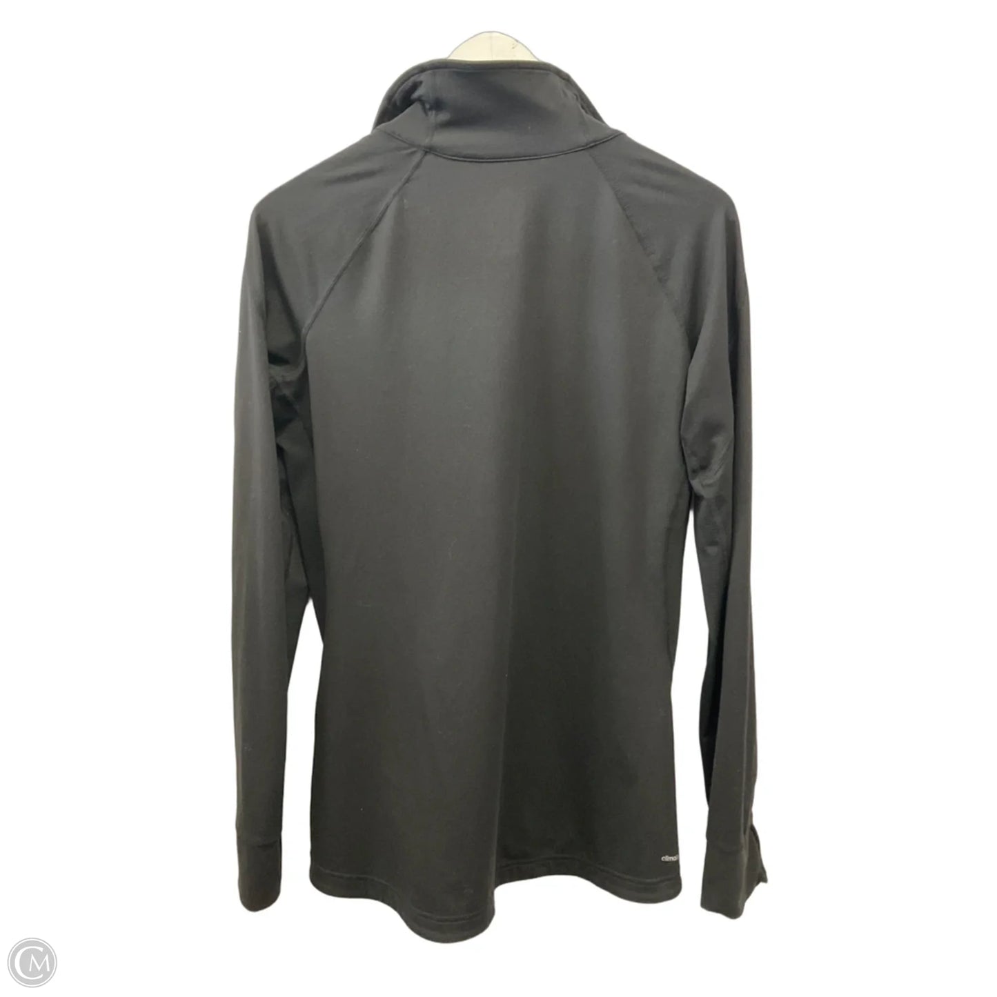 Athletic Top Long Sleeve Collar By Adidas In Black, Size: L
