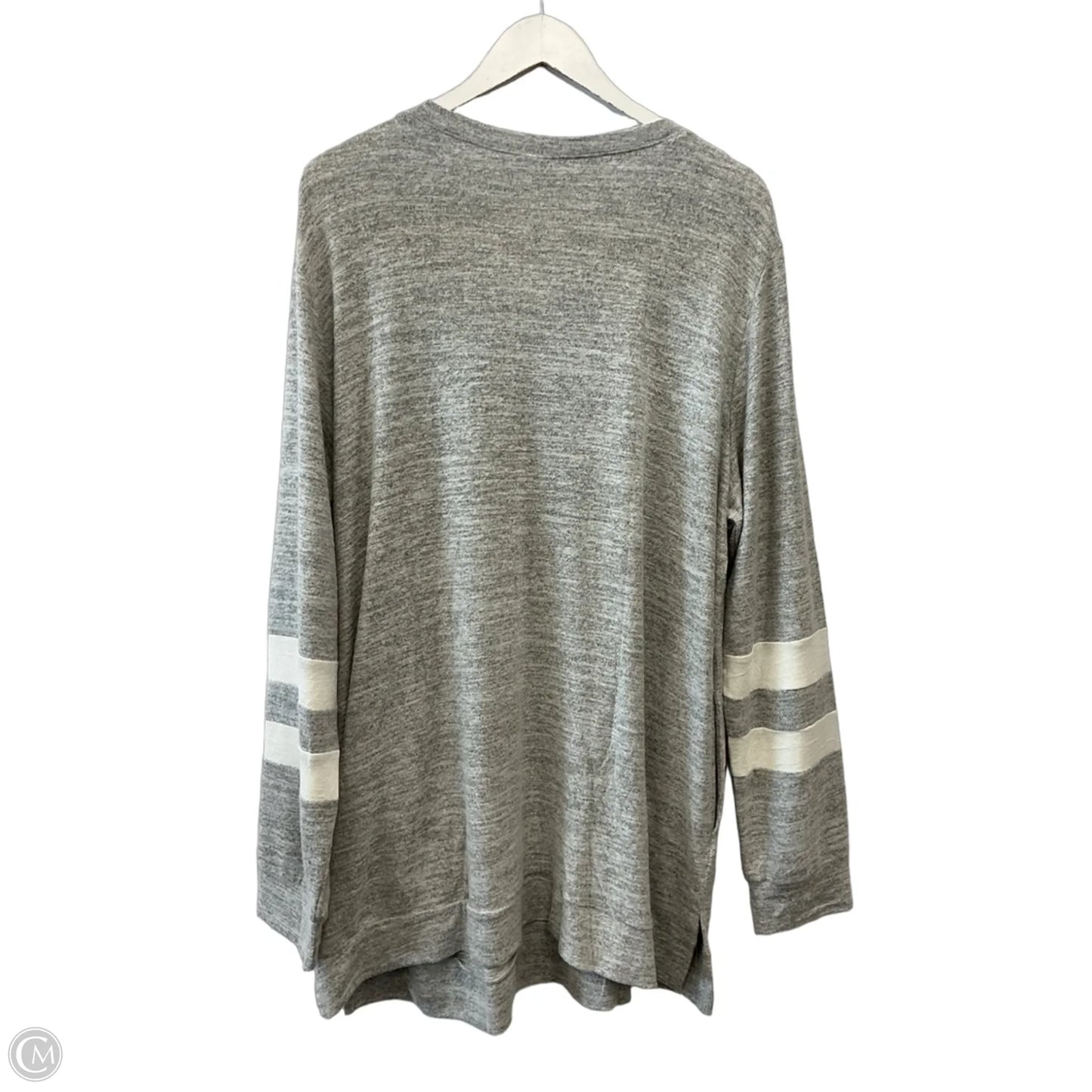 Top Long Sleeve By Clothes Mentor In Grey & White, Size: Xxl