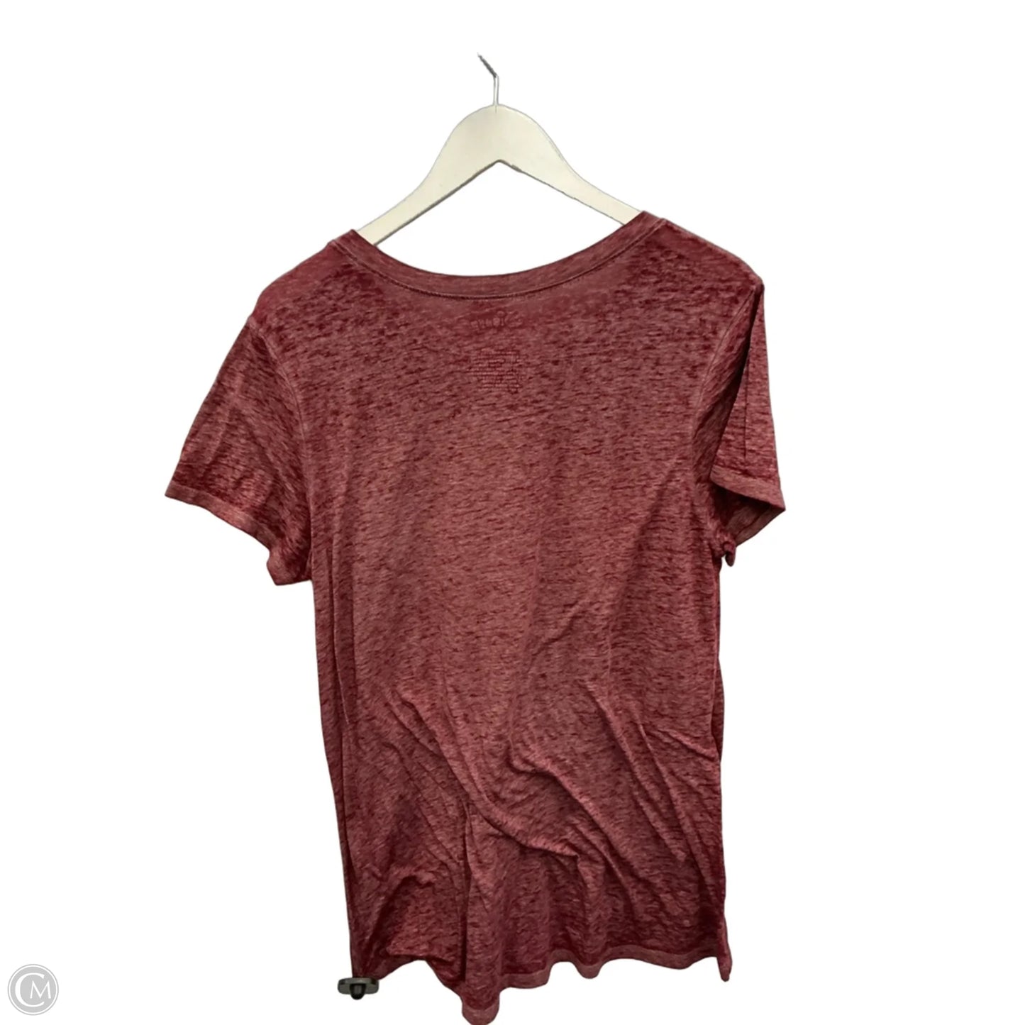 Top Short Sleeve By Disney In Maroon, Size: Xl