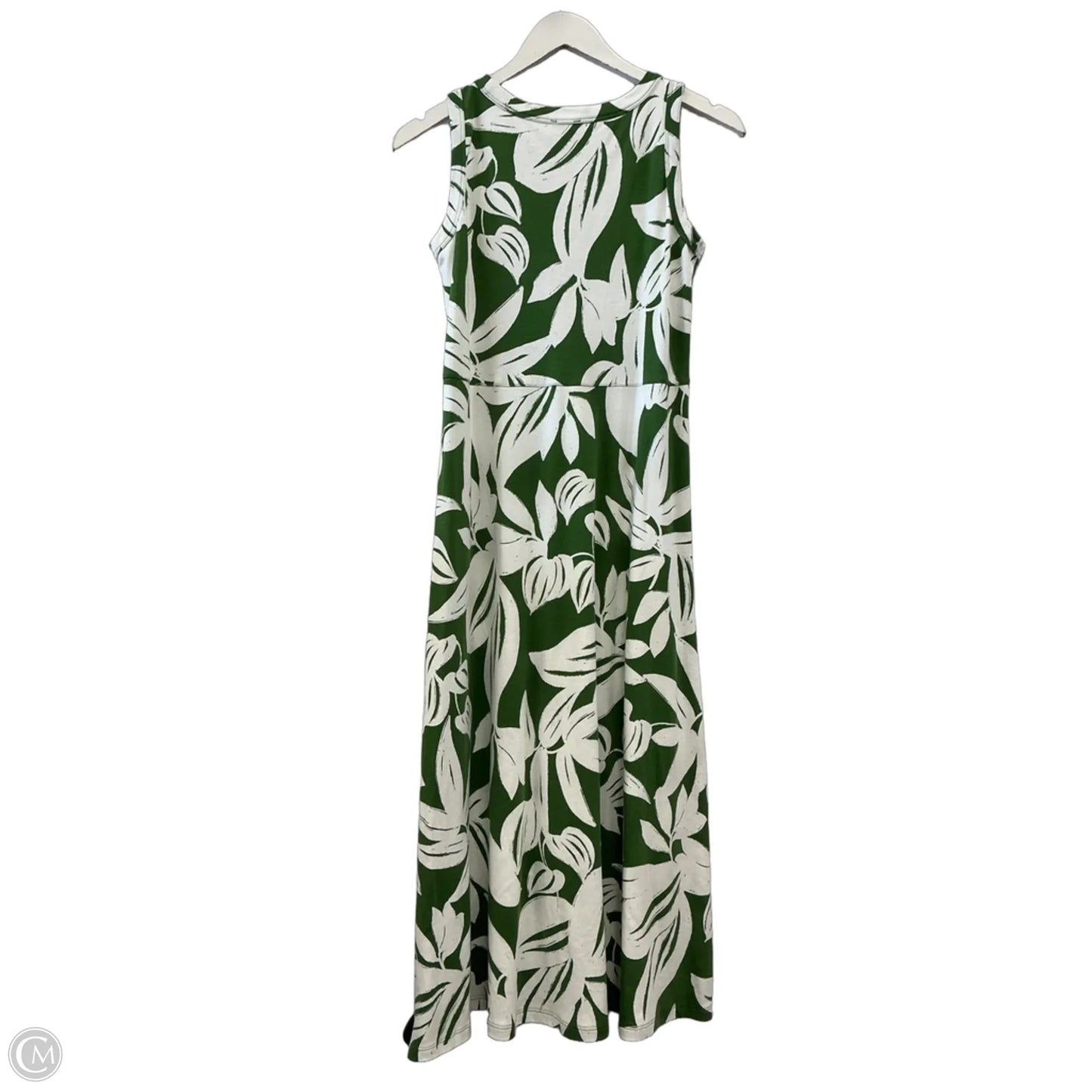 Dress Casual Maxi By Talbots In Green & White, Size: Sp