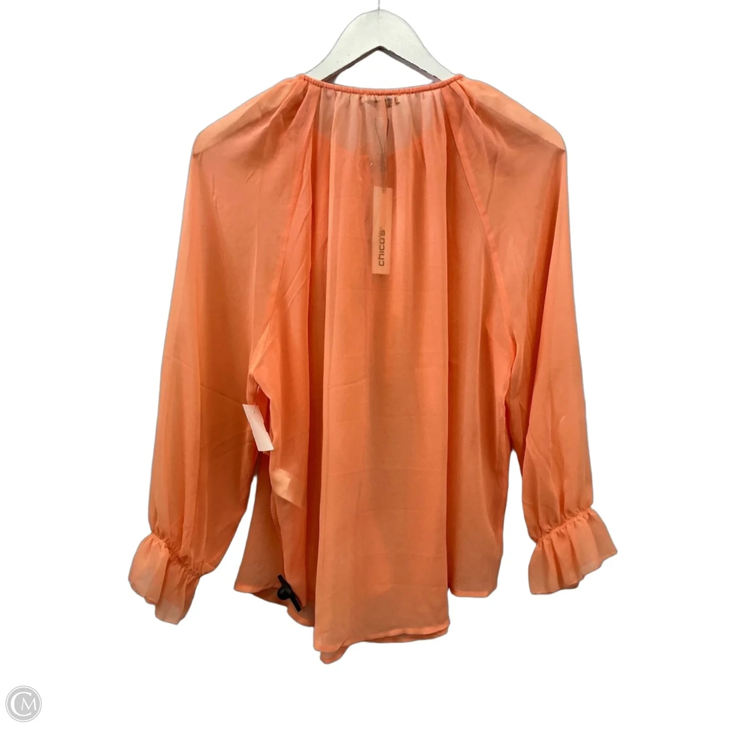 Top Long Sleeve By Chicos In Coral, Size: L
