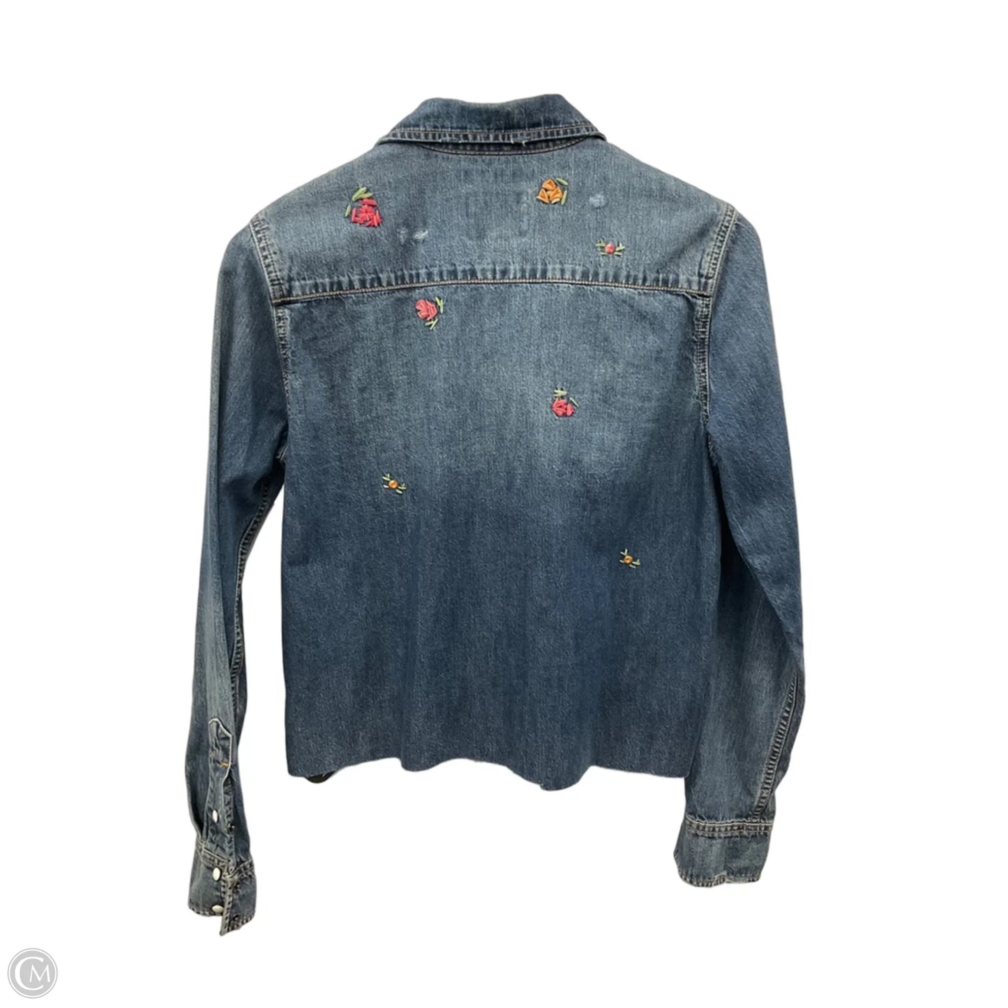 Jacket Shirt By Lucky Brand In Blue Denim, Size: S