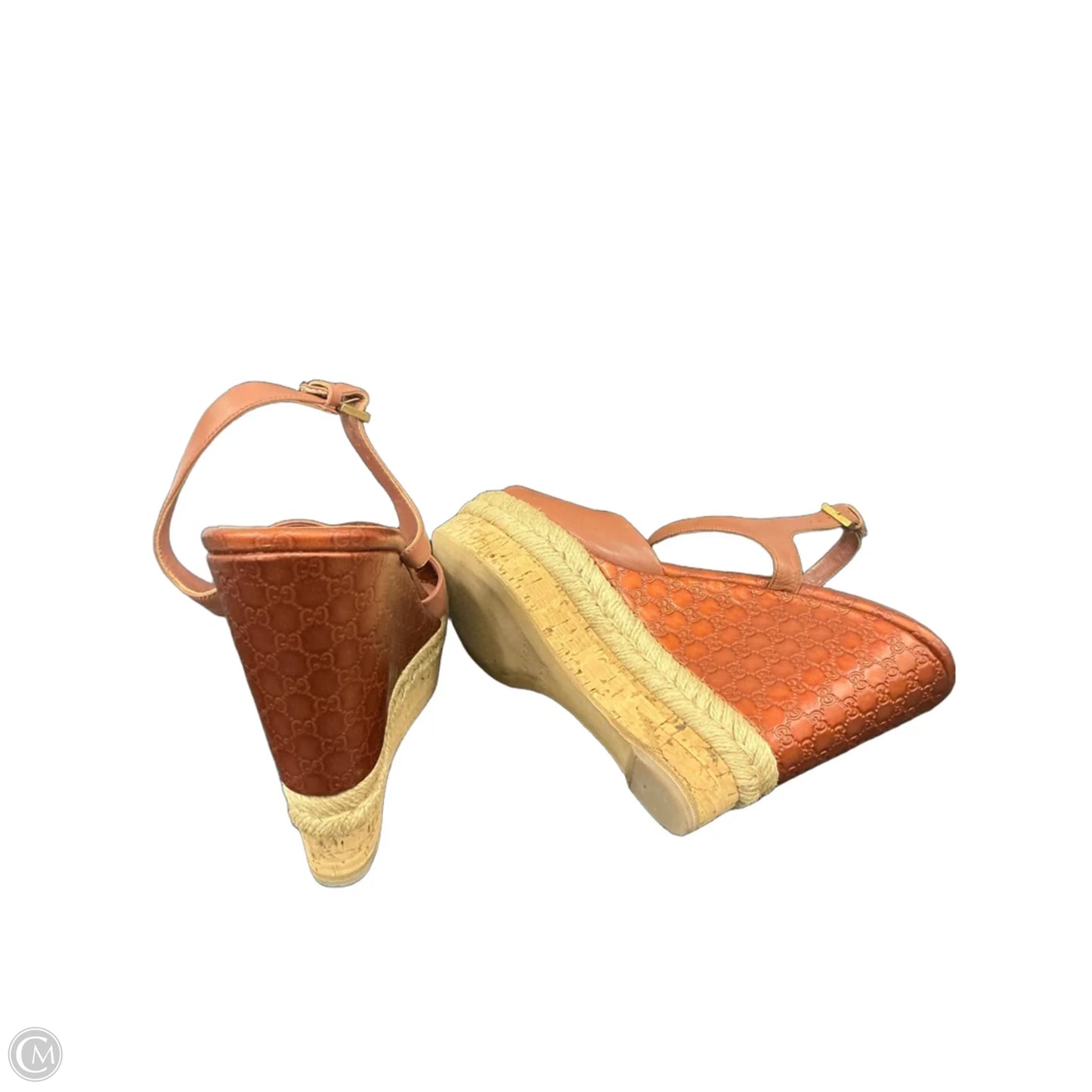 Sandals Luxury Designer By Gucci In Orange, Size: 9.5