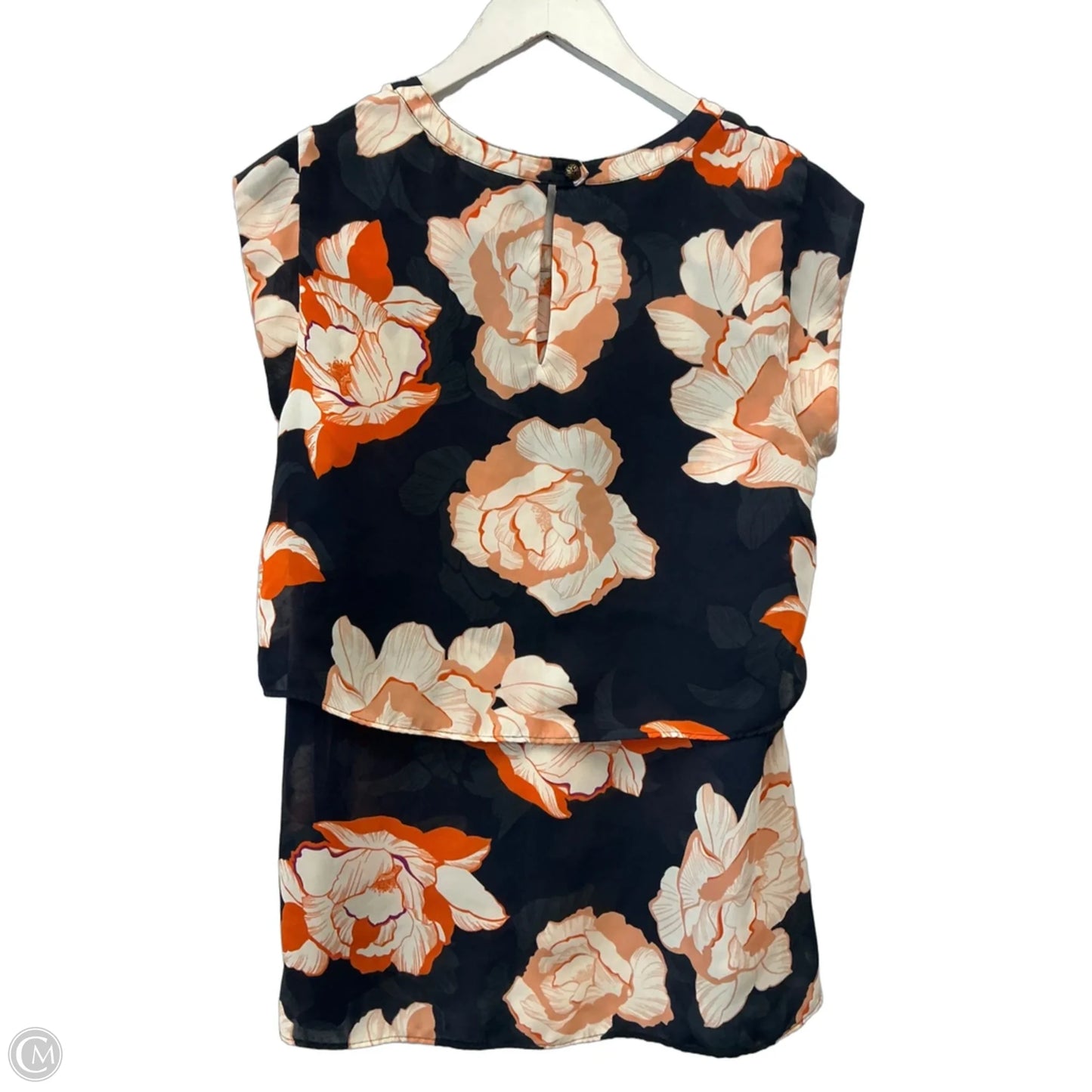 Top Short Sleeve By Cabi In Blue & Orange, Size: S