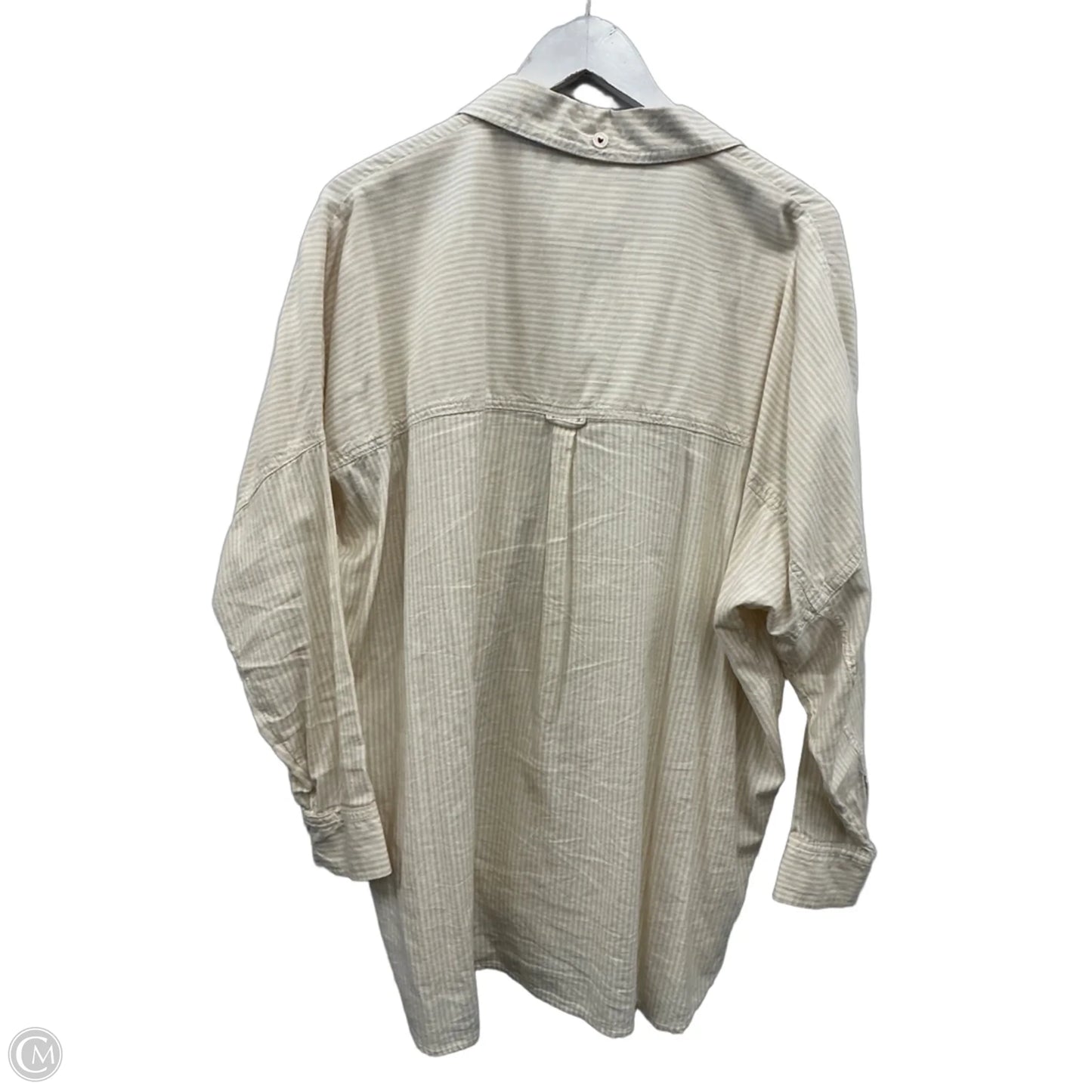 Top Long Sleeve By American Eagle In Tan & White, Size: Xxs