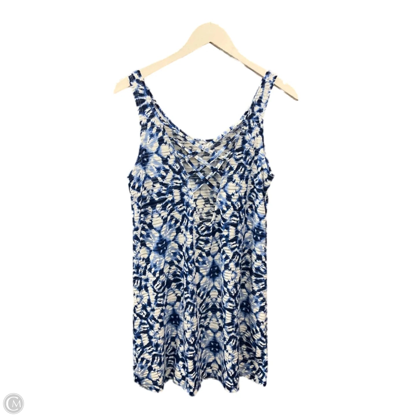 Swimwear Cover-up By Clothes Mentor In Blue & White, Size: M