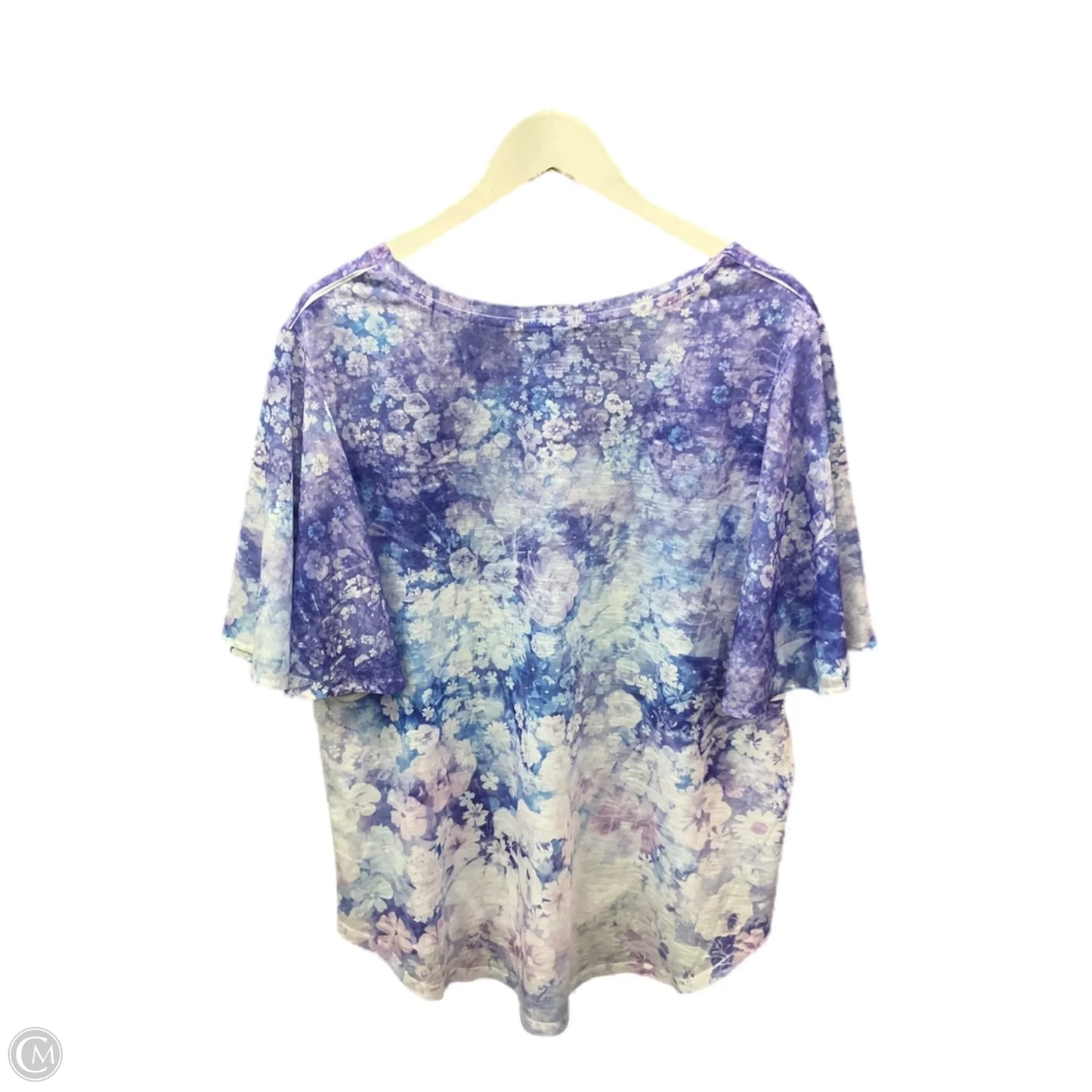 Top Short Sleeve By Concepts In Purple, Size: 3x