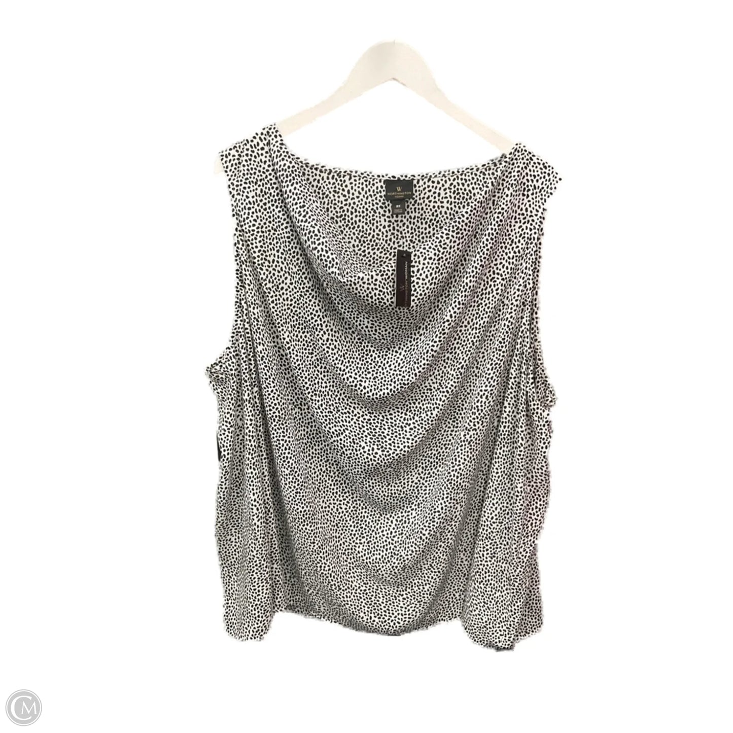 Top Sleeveless By Worthington In Black & White, Size: 3x