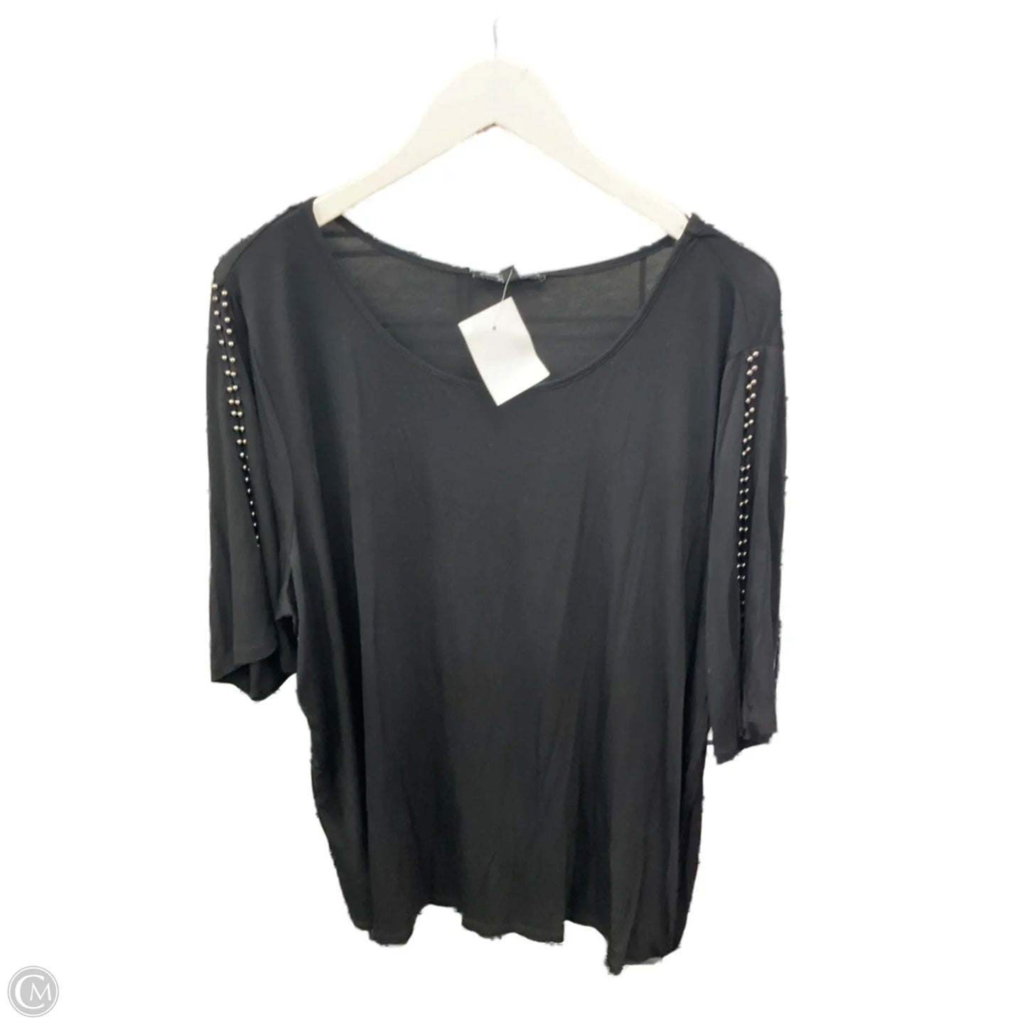 Top Short Sleeve By Cable And Gauge In Black, Size: 2x