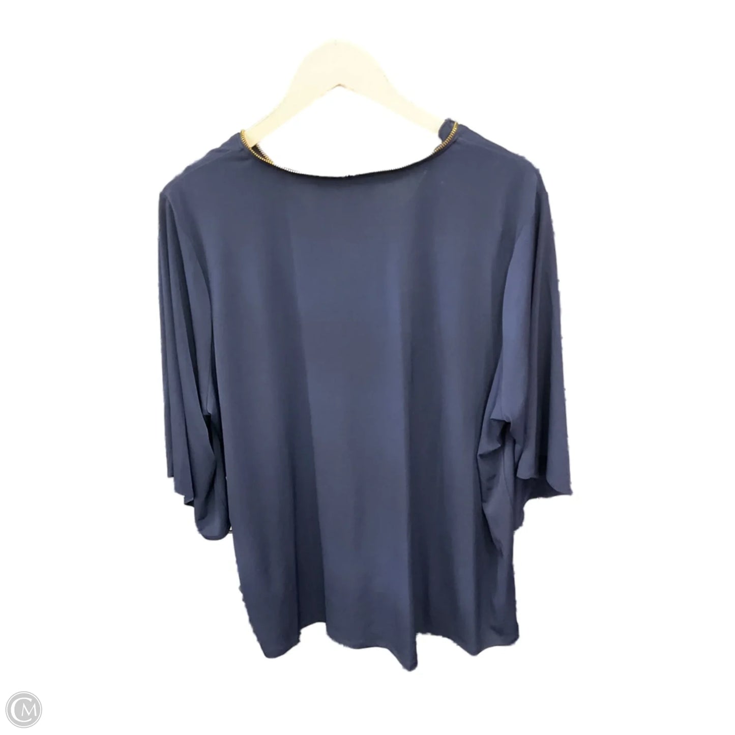Top 3/4 Sleeve By Michael By Michael Kors In Navy, Size: 2x