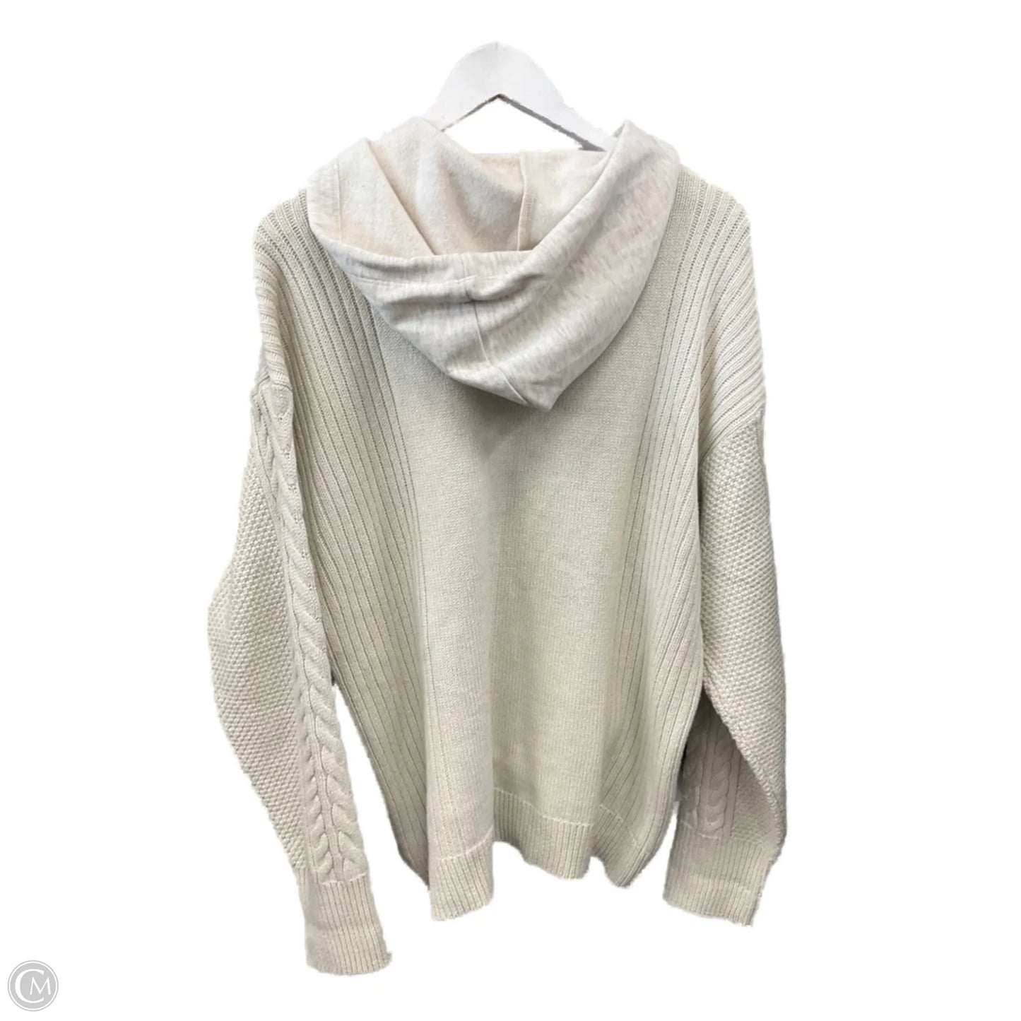 Sweater By Liz Claiborne In Cream & Grey, Size: Xl