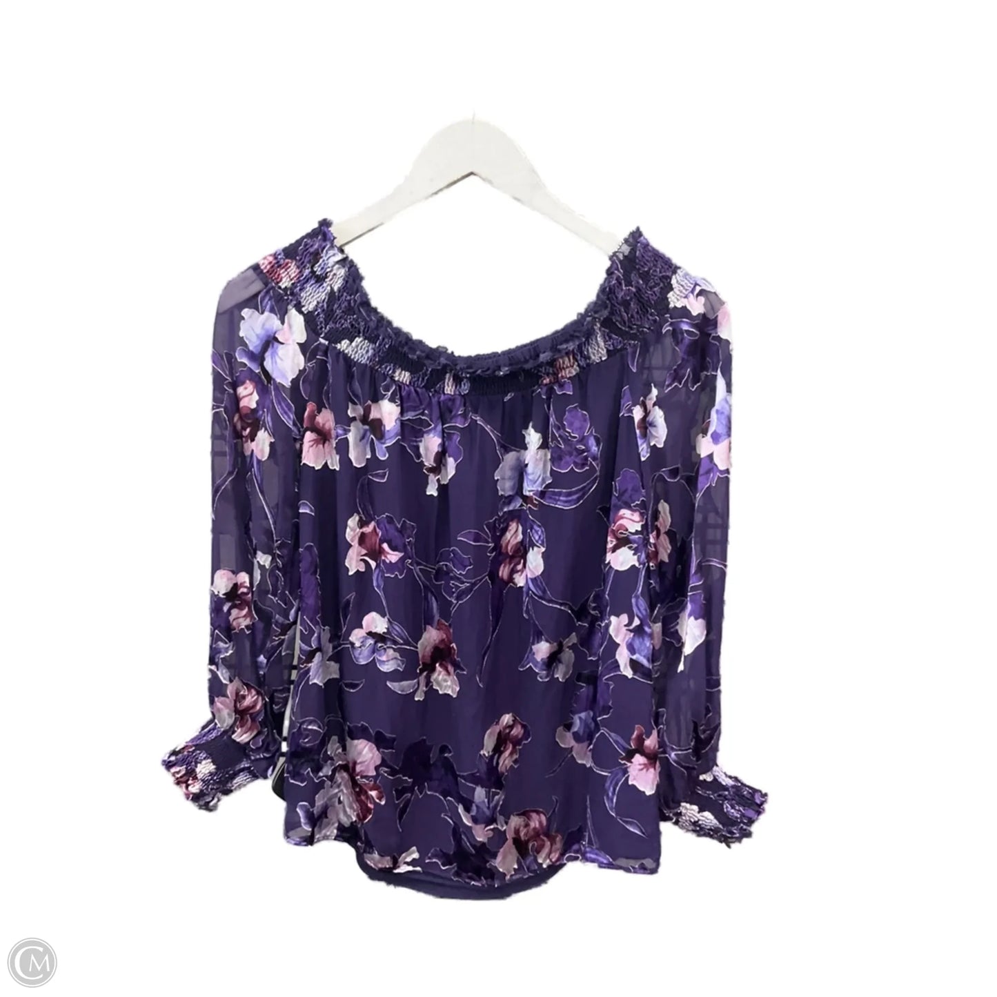 Top 3/4 Sleeve By White House Black Market In Purple, Size: Xxs