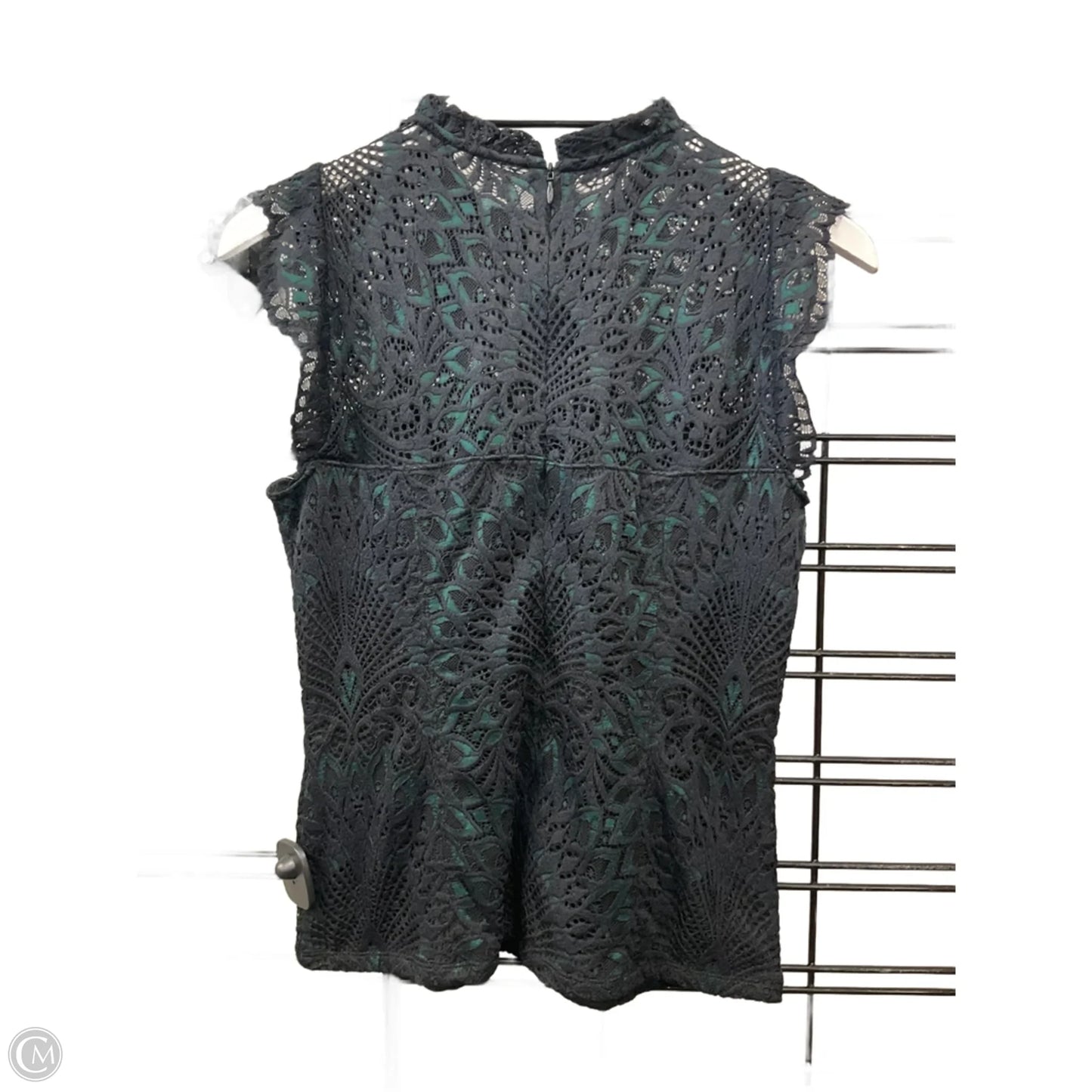 Top Short Sleeve By White House Black Market In Black & Green, Size: Xs