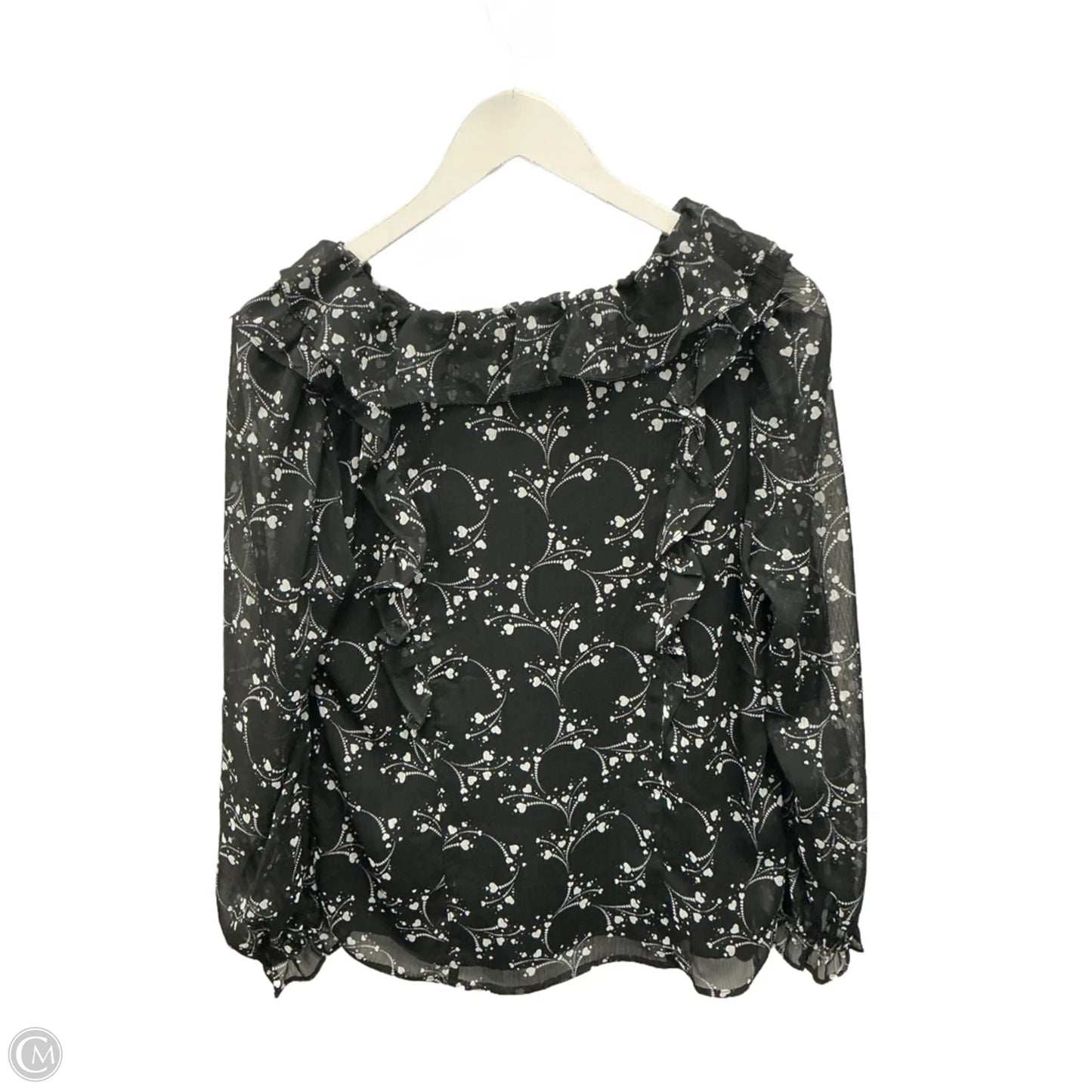 Top Long Sleeve By Loft In Black & White, Size: Mp