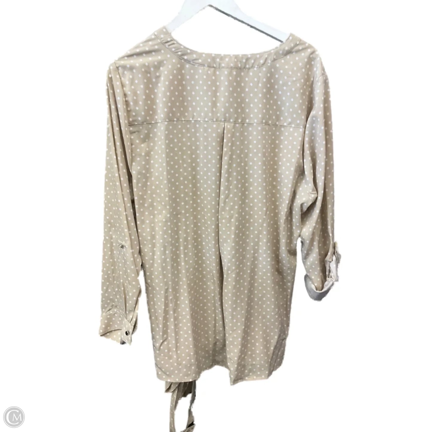 Top Long Sleeve By Notations In Beige, Size: 3x