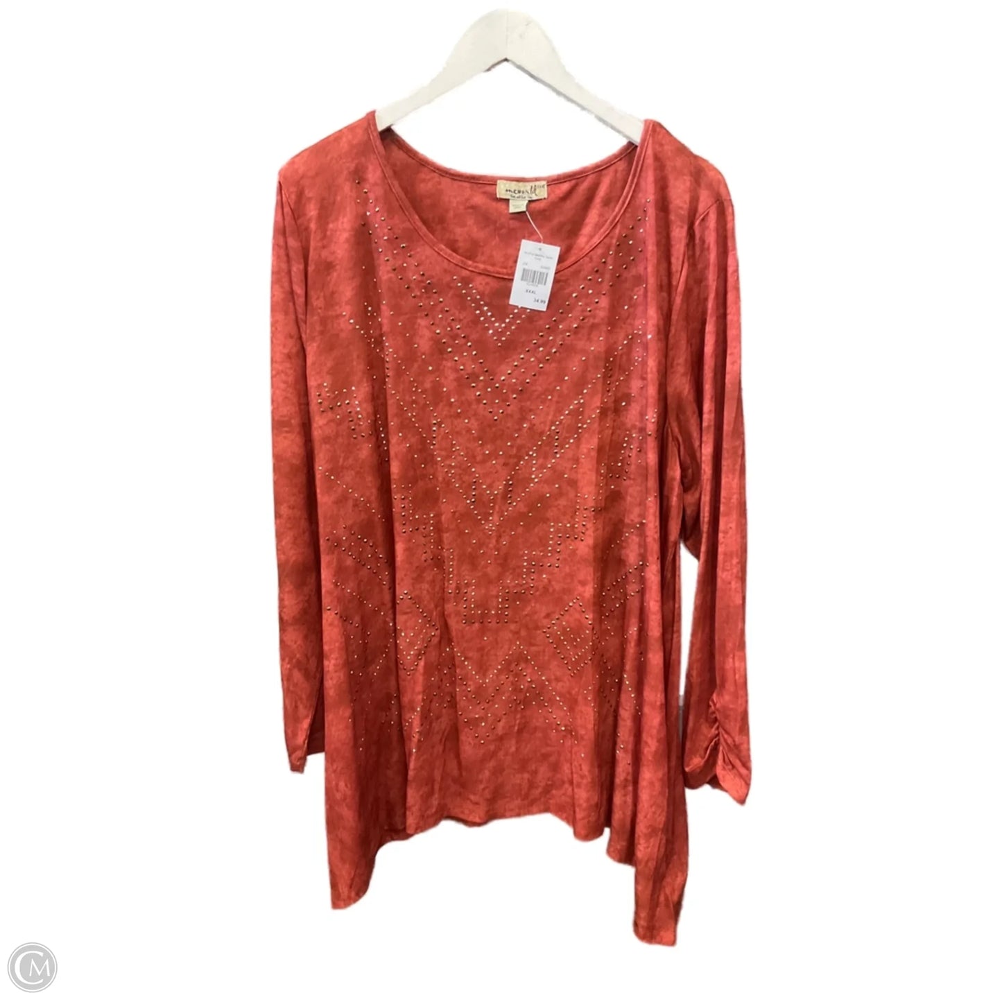 Top Long Sleeve By One World In Orange, Size: 3x