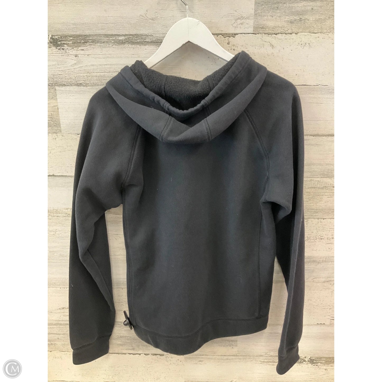 Athletic Top Long Sleeve Hoodie By Adidas In Black, Size: S