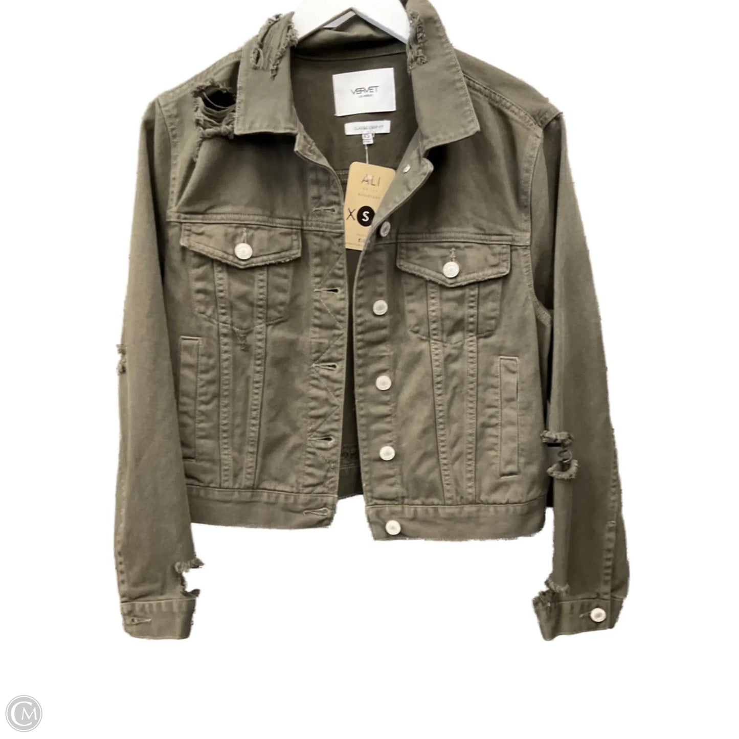 Jacket Denim By Vervet In Green, Size: Xs