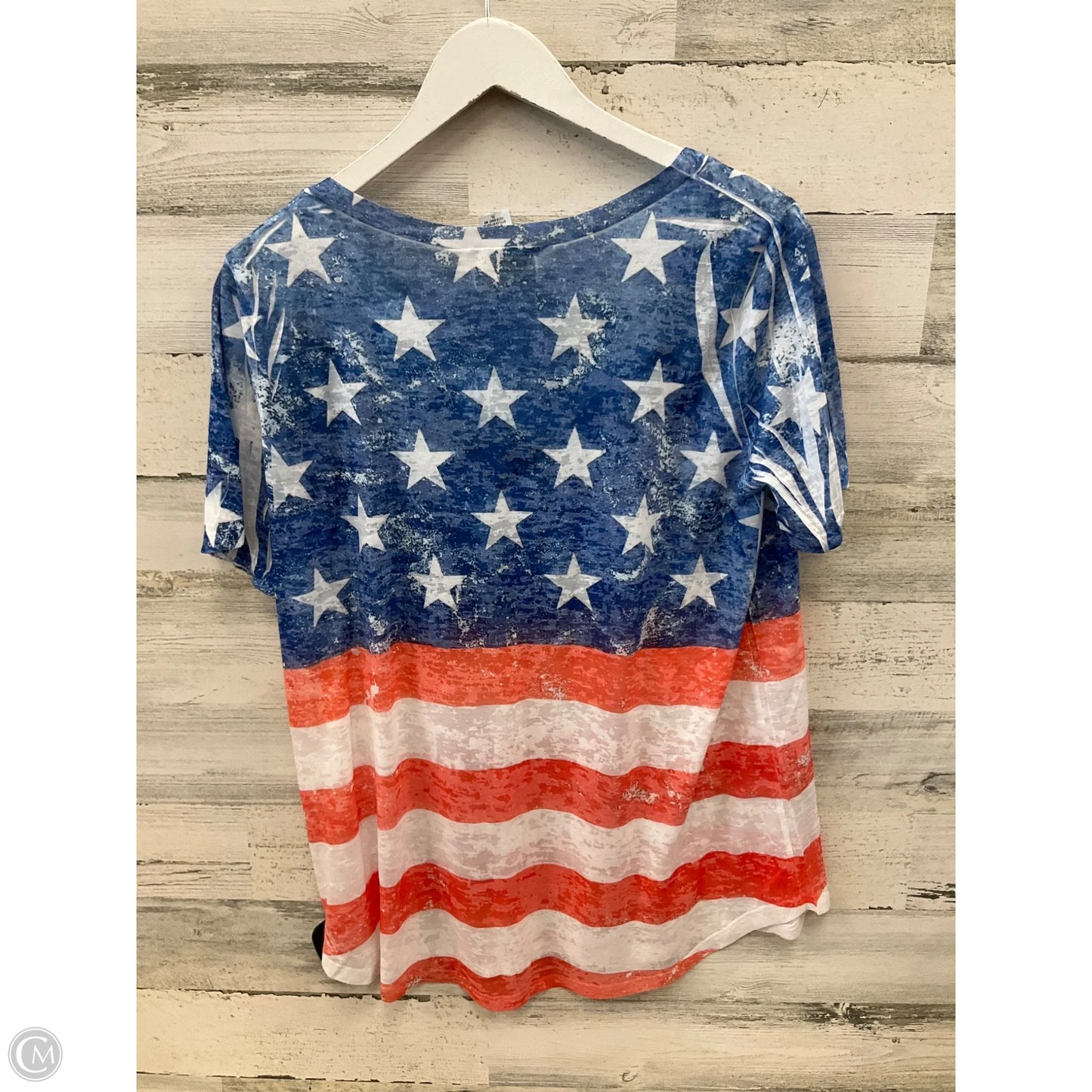 Top Short Sleeve By Bibi In Red & White, Size: Xl
