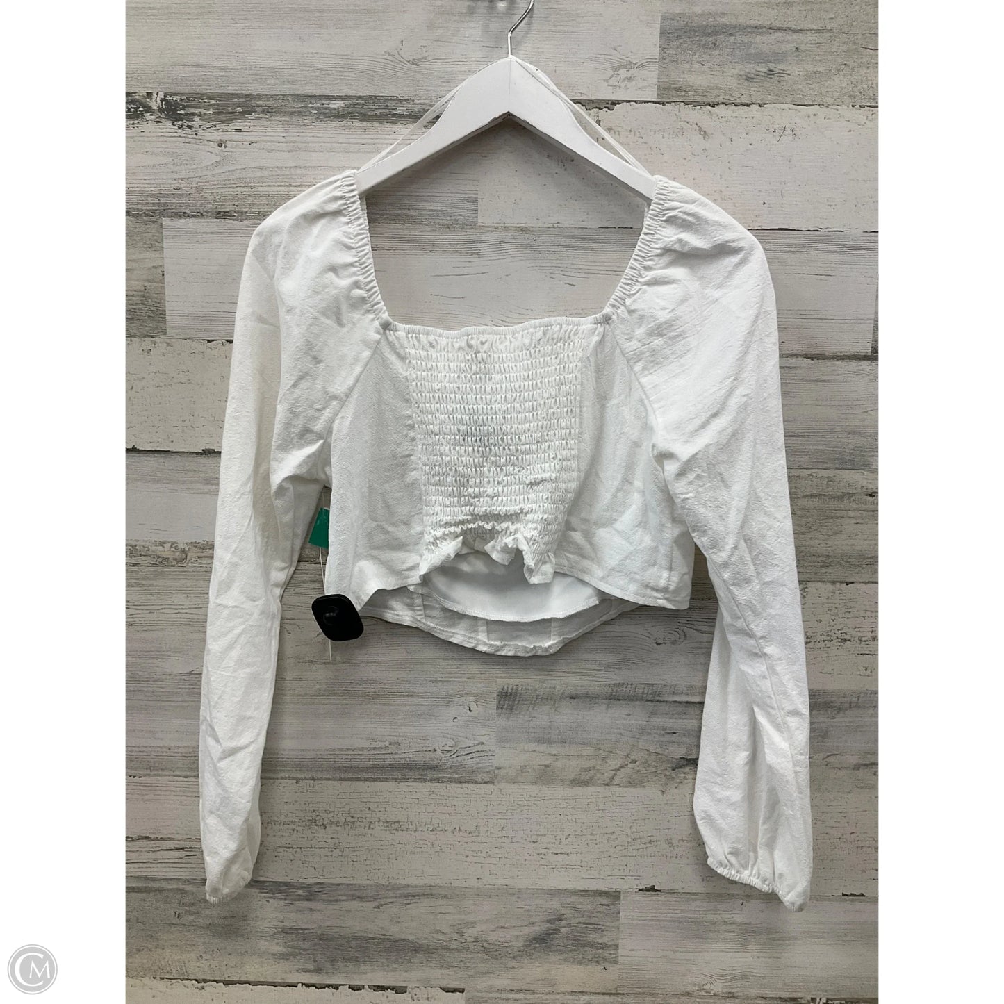 Top Long Sleeve By Clothes Mentor In White, Size: L