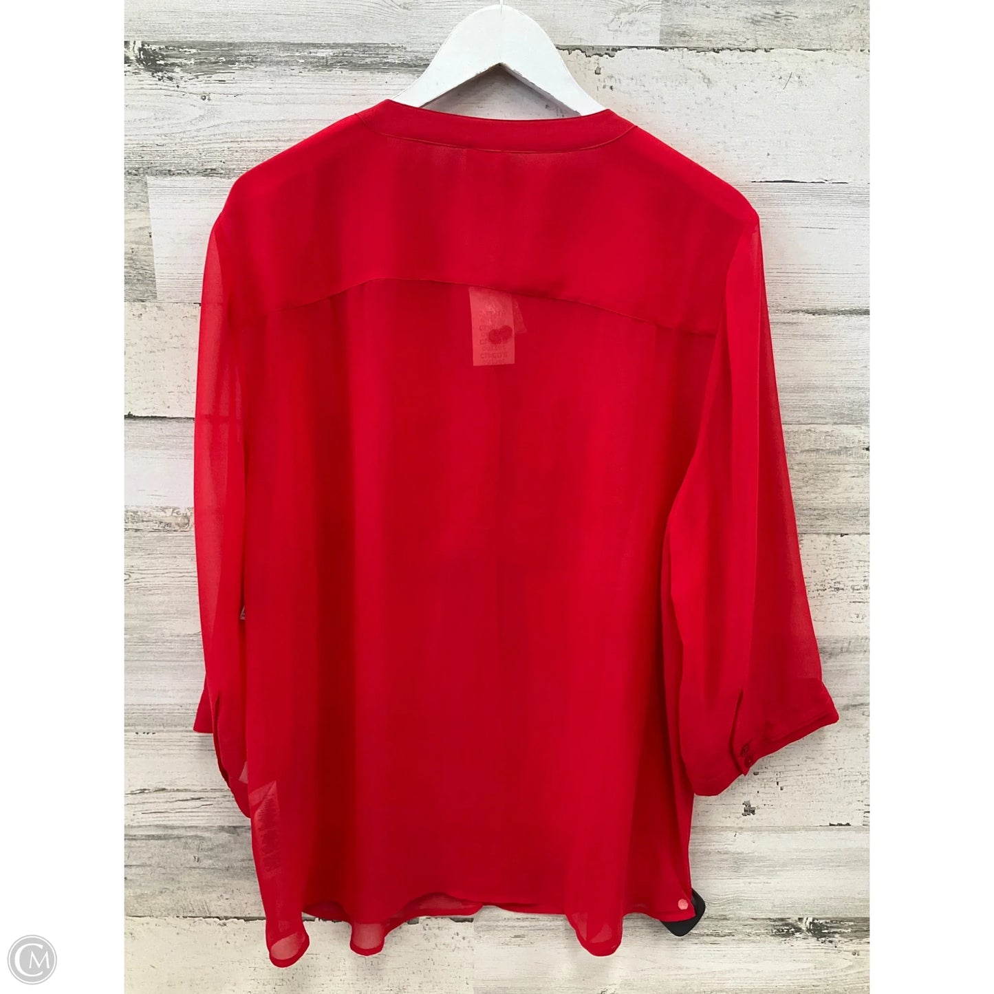 Tunic 3/4 Sleeve By Chicos In Red, Size: Xl