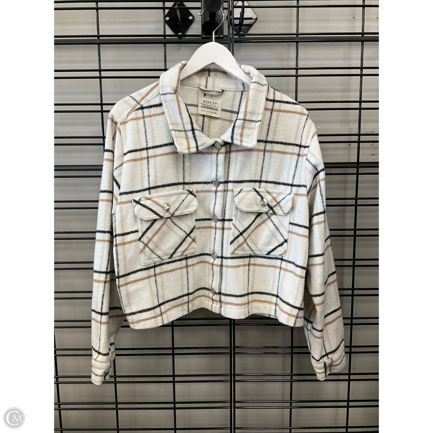 Jacket Shirt By Clothes Mentor In Cream & Tan, Size: Xl