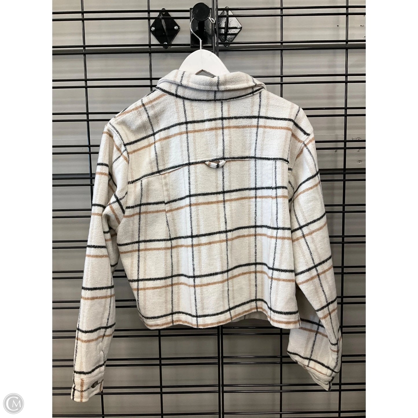 Jacket Shirt By Clothes Mentor In Cream & Tan, Size: Xl