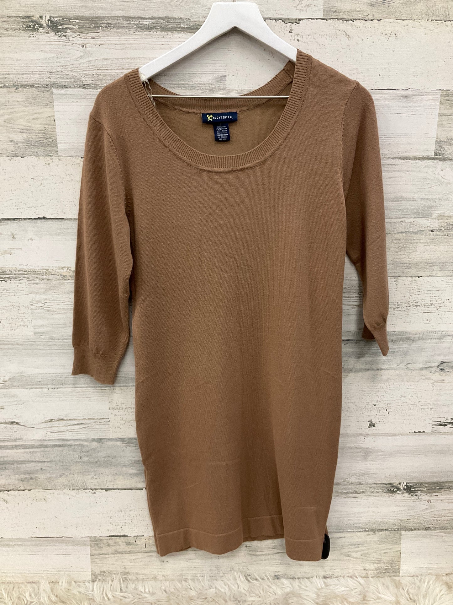 Dress Casual Midi By Body Central In Brown, Size: L