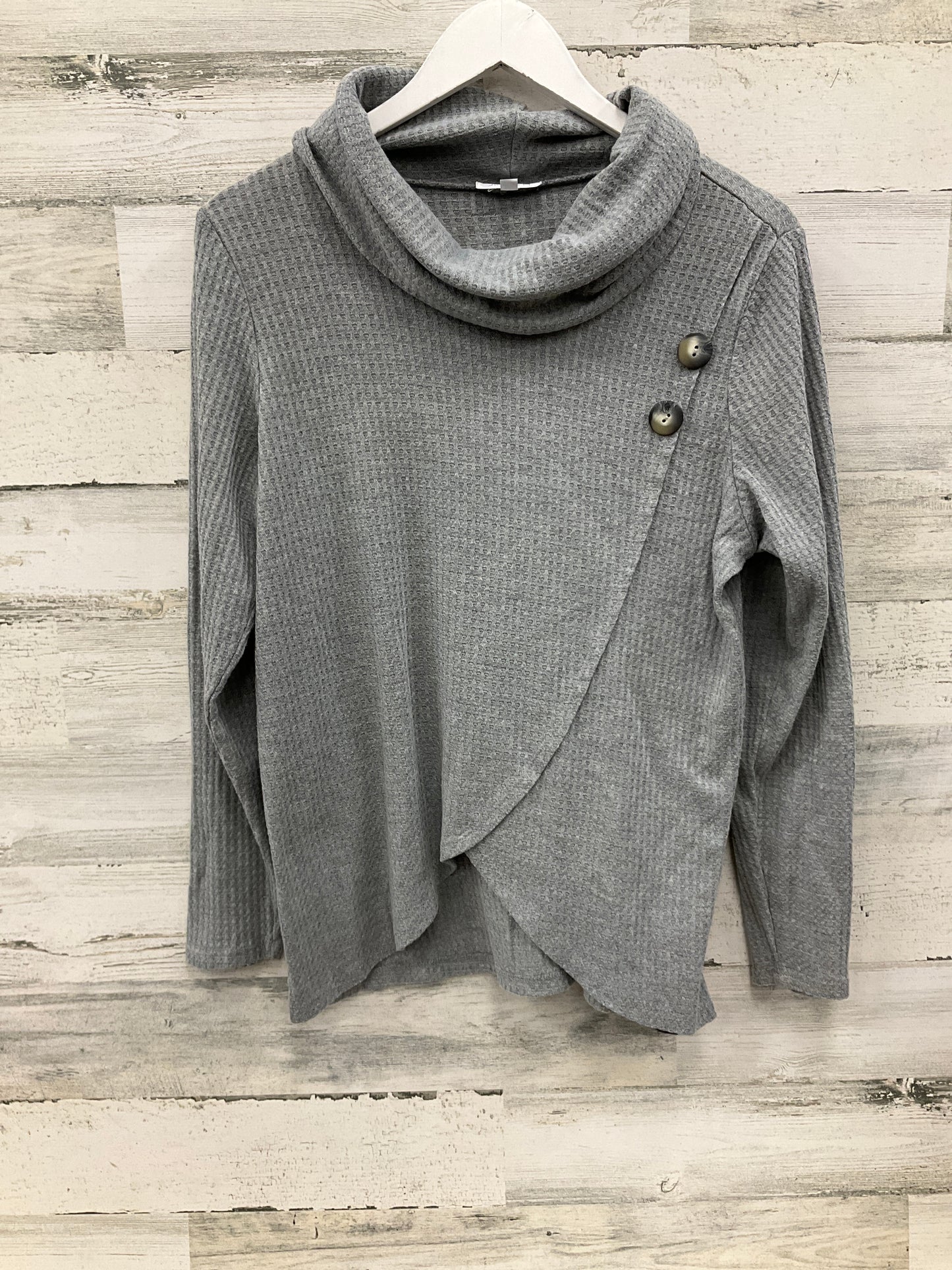 Top Long Sleeve By Cmc In Grey, Size: S