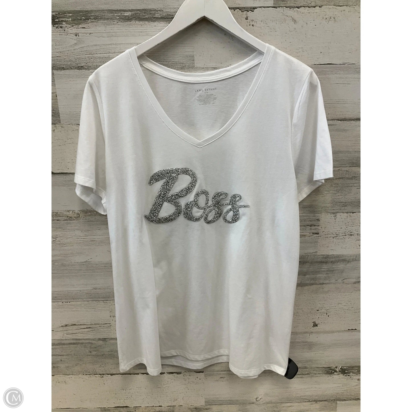Top Short Sleeve By Lane Bryant In White, Size: Xl