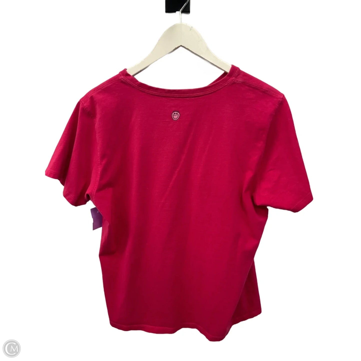 Top Short Sleeve By Life Is Good In Pink, Size: L