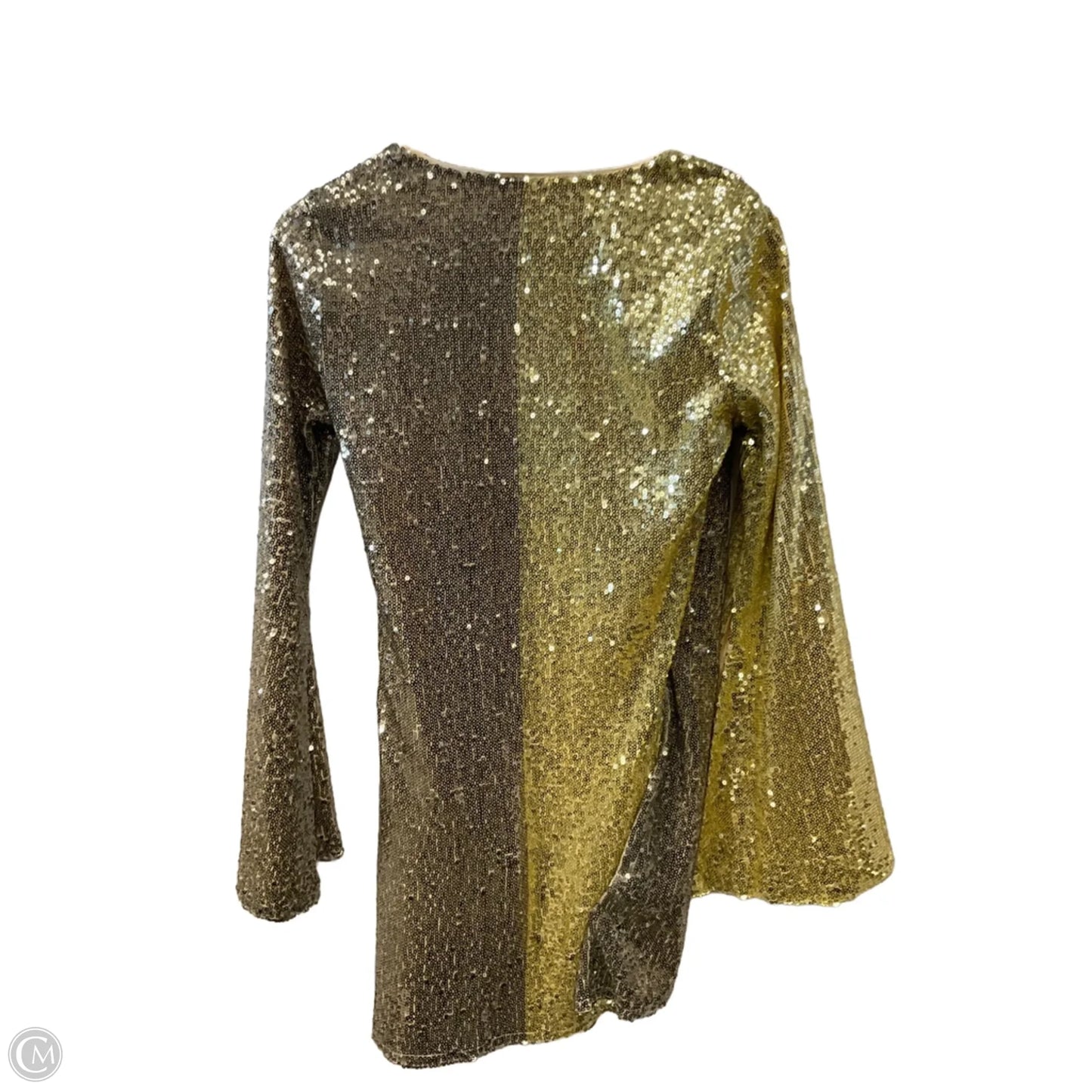 Dress Party Midi By Clothes Mentor In Gold, Size: S