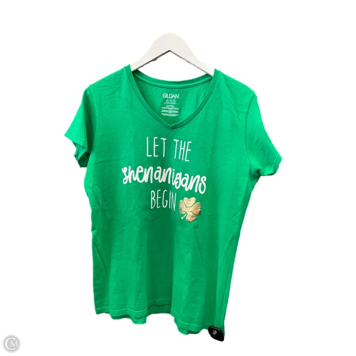 Top Short Sleeve By Gildan In Green, Size: L