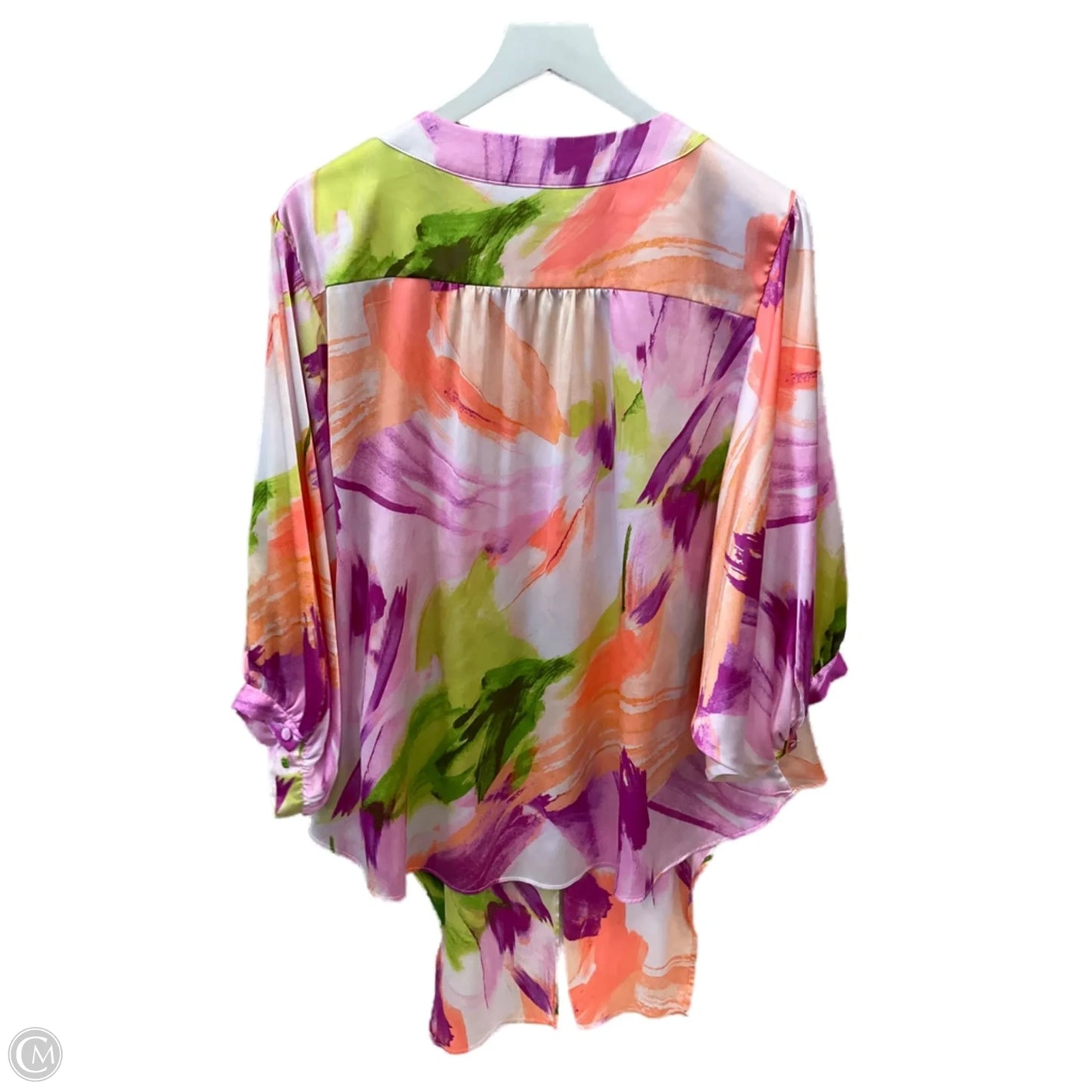 Top 3/4 Sleeve By Chicos In Multi-colored, Size: L