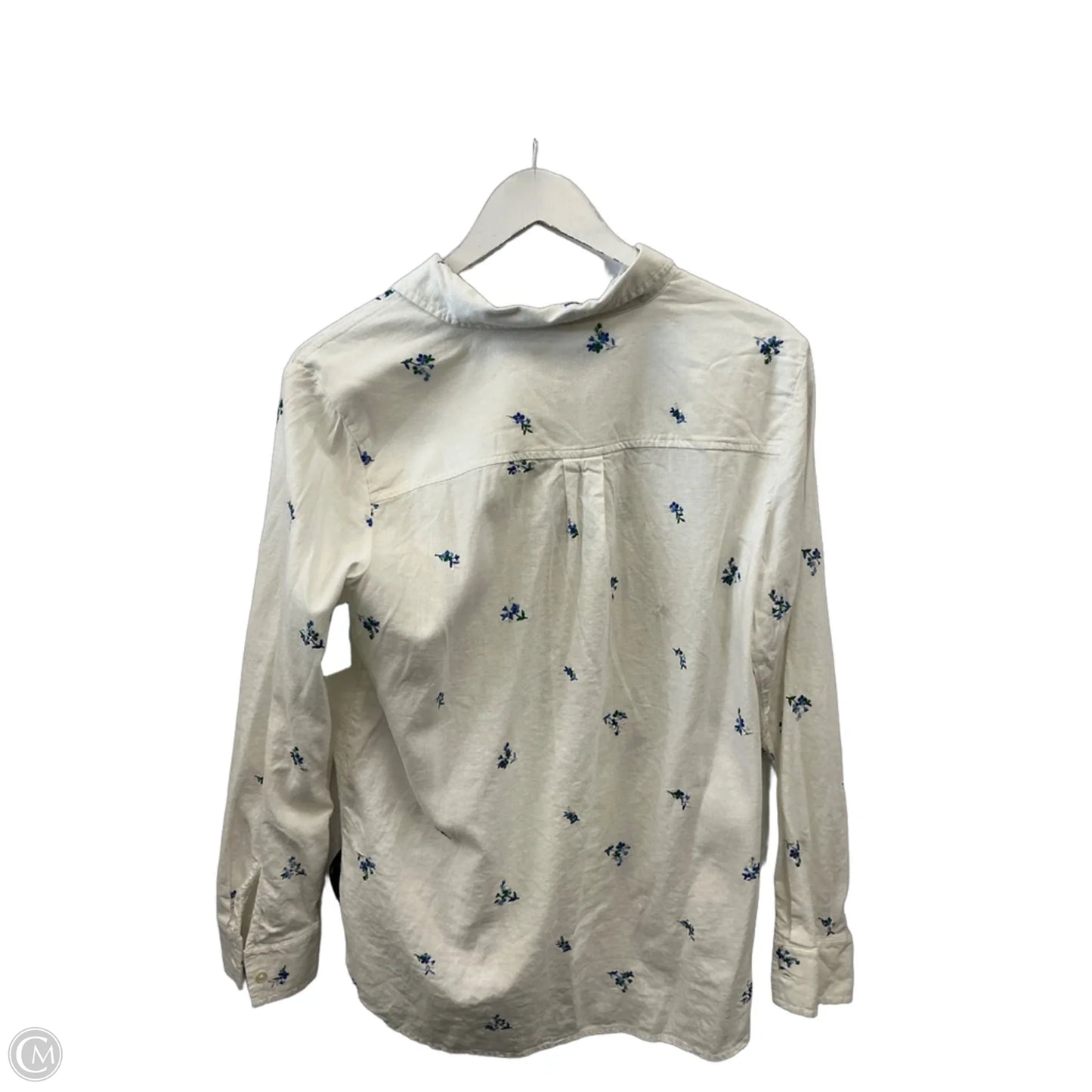 Top Long Sleeve By Loft In White, Size: M