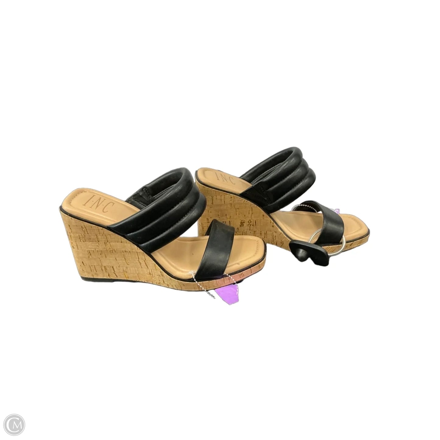 Sandals Heels Wedge By Inc In Black, Size: 6.5