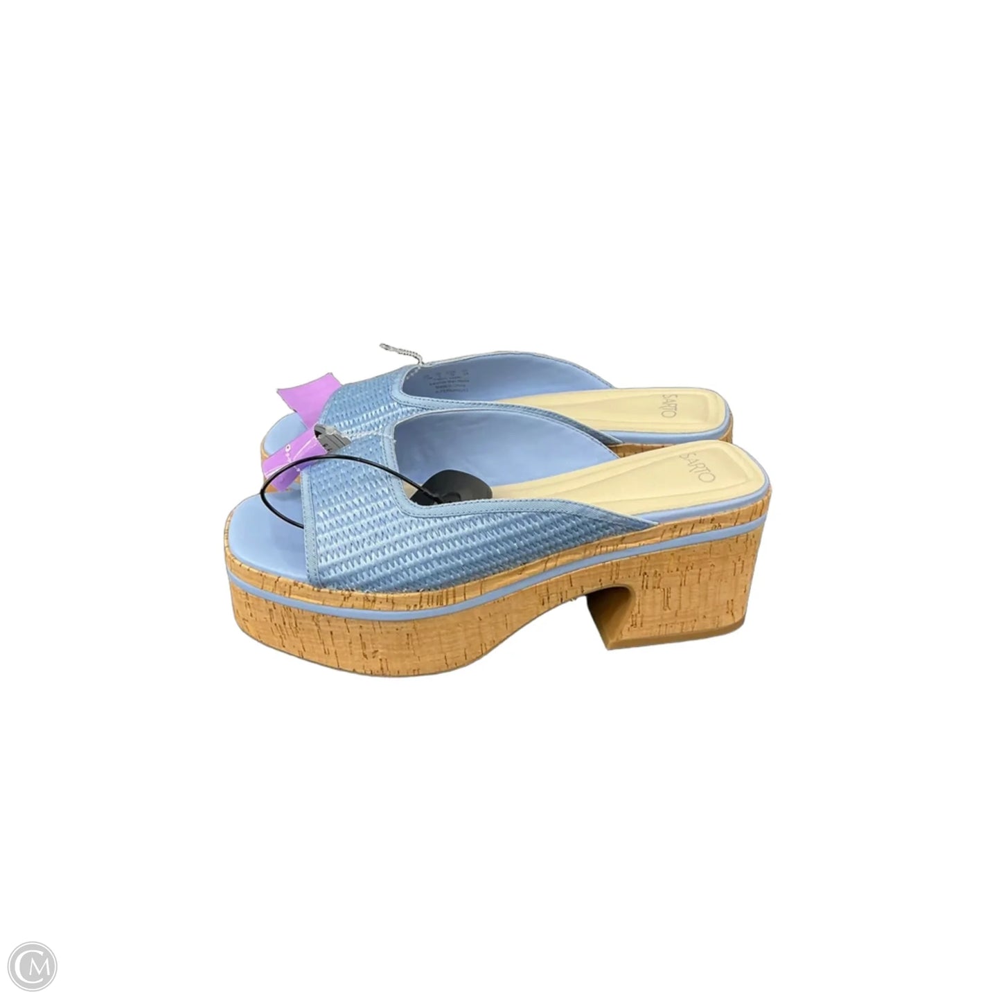 Sandals Heels Platform By Clothes Mentor In Blue, Size: 7.5