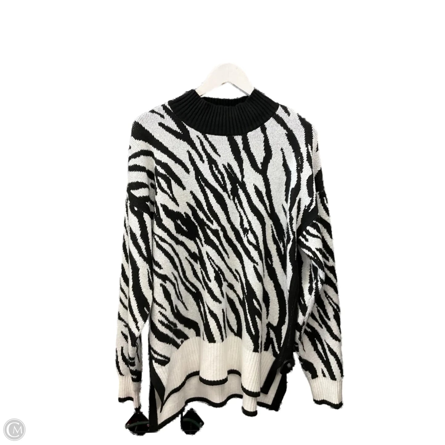 Sweater By Liz Claiborne In Zebra Print, Size: Xl