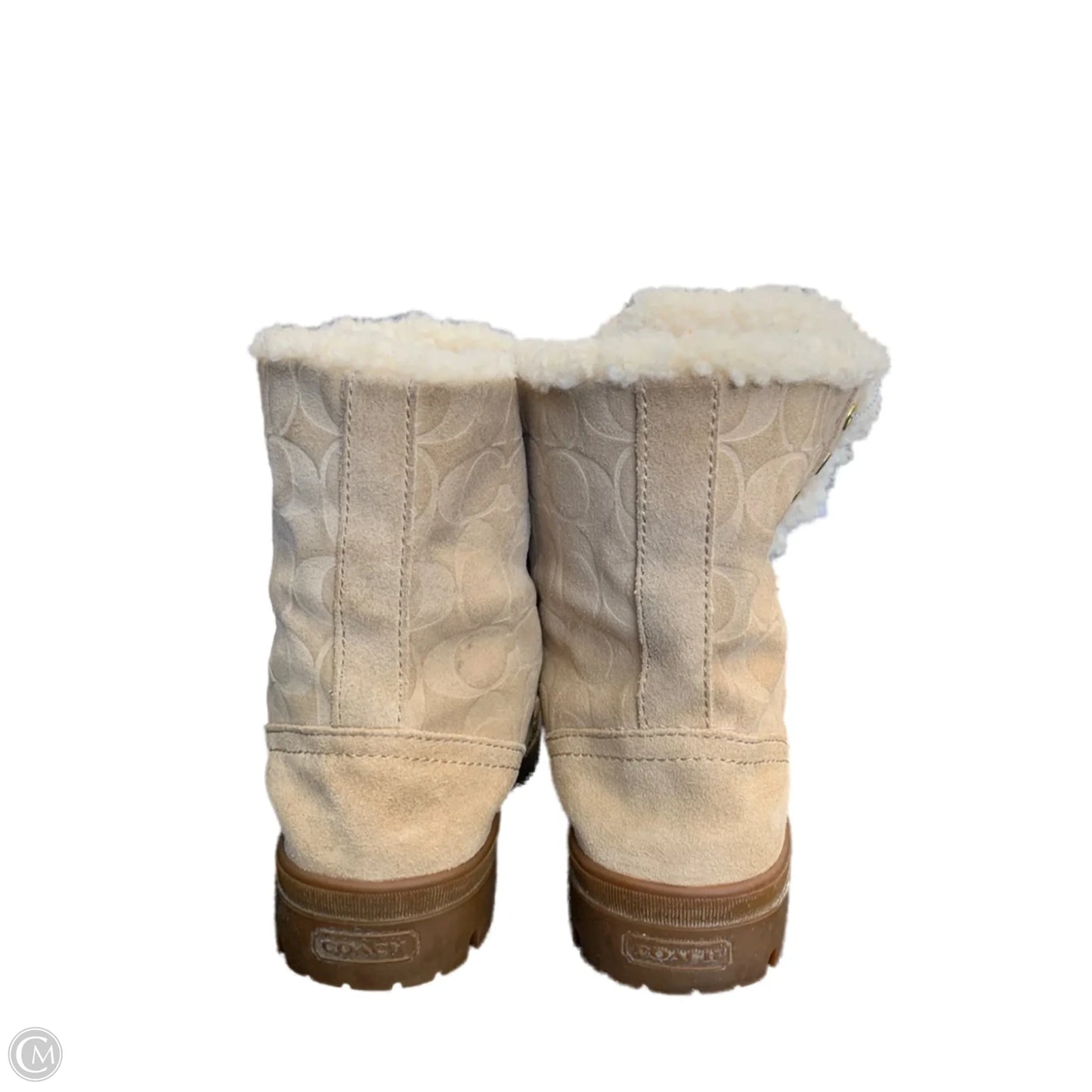 Boots Designer By Coach In Beige, Size: 6.5
