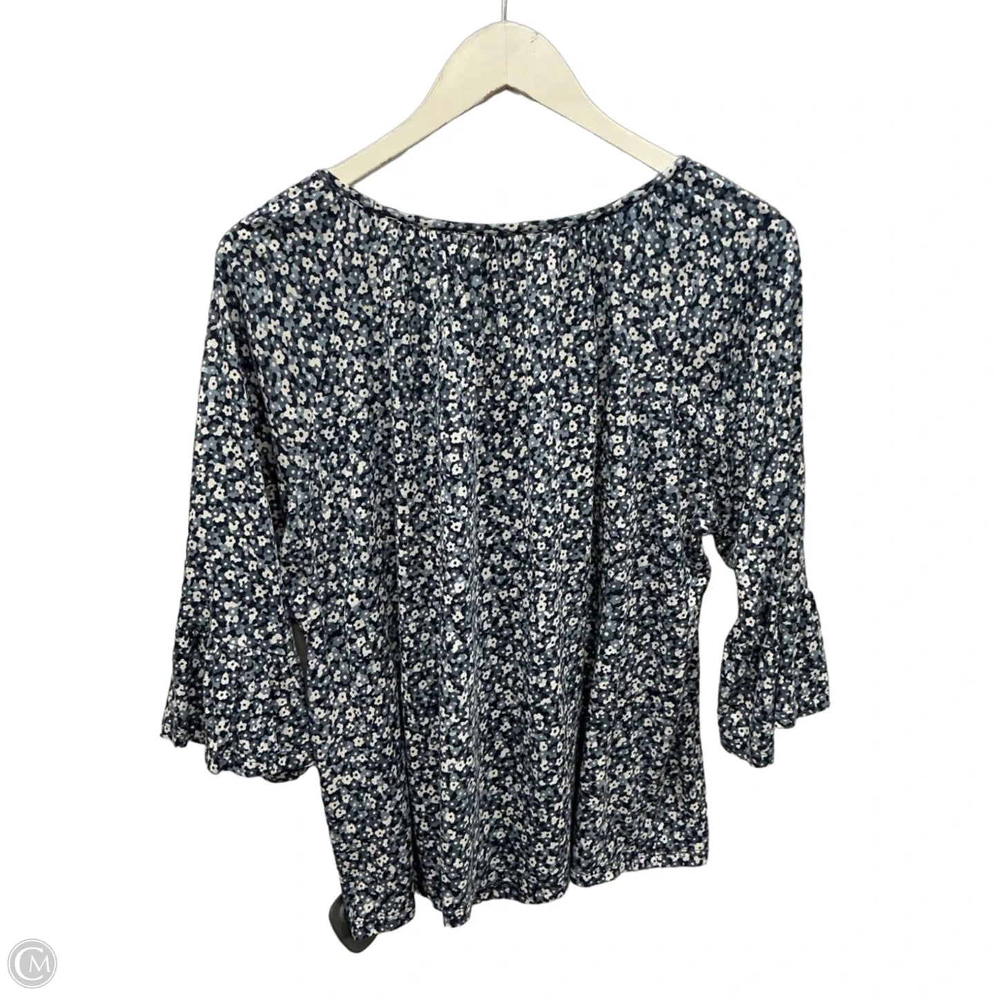 Top 3/4 Sleeve By Michael By Michael Kors In Blue, Size: L