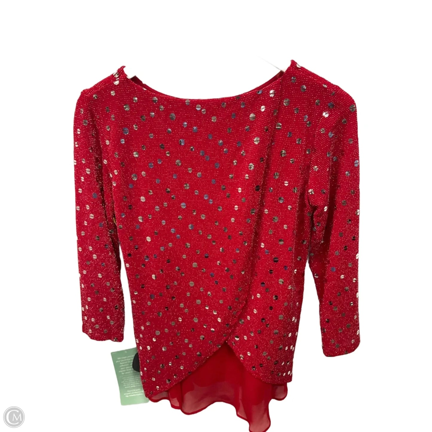 Top 3/4 Sleeve By Msk In Red, Size: S