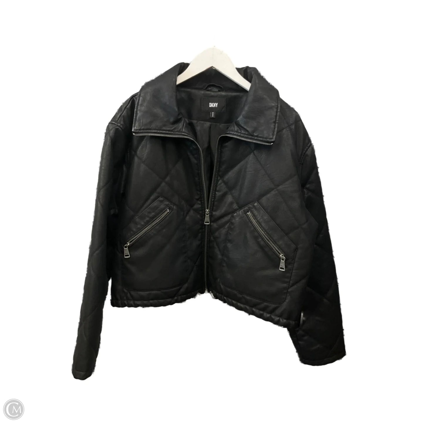 Jacket Moto By Dkny In Black, Size: M