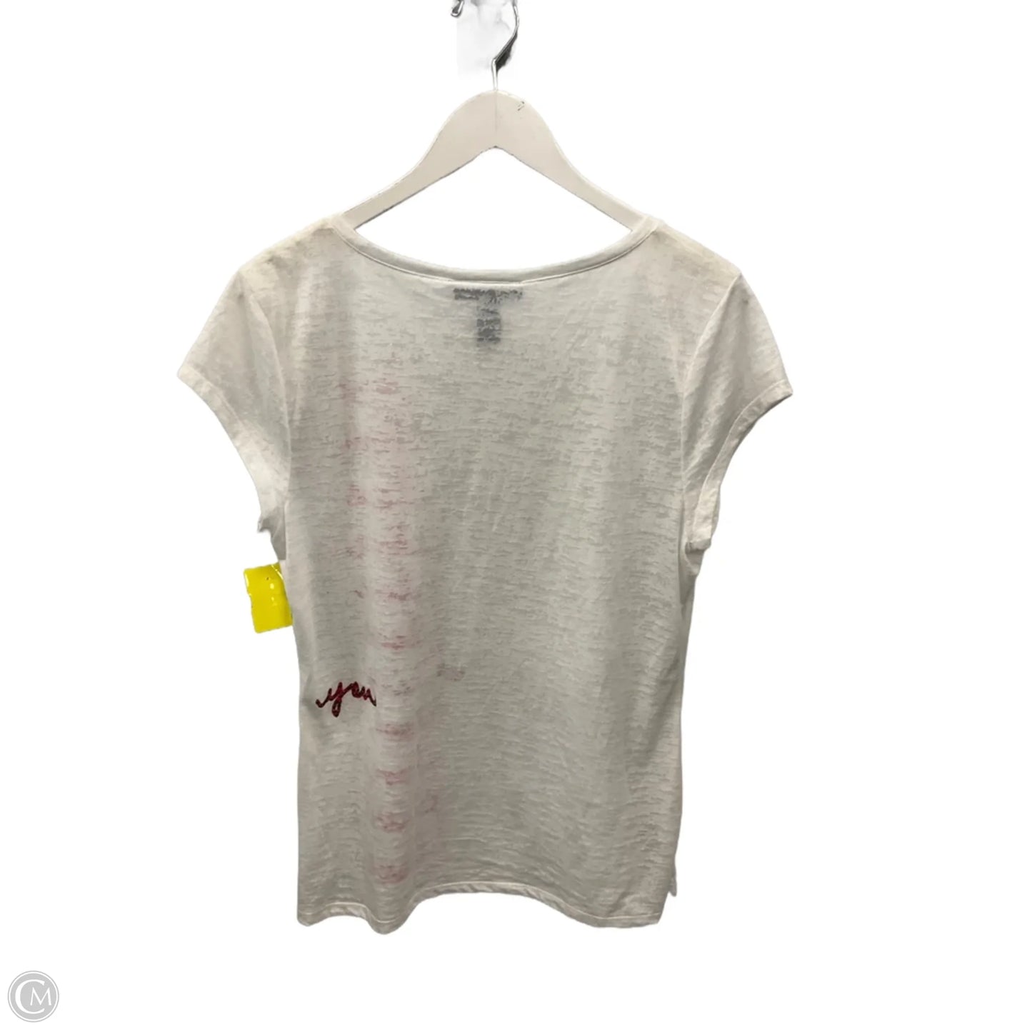 Top Short Sleeve By Inc In White, Size: Xl