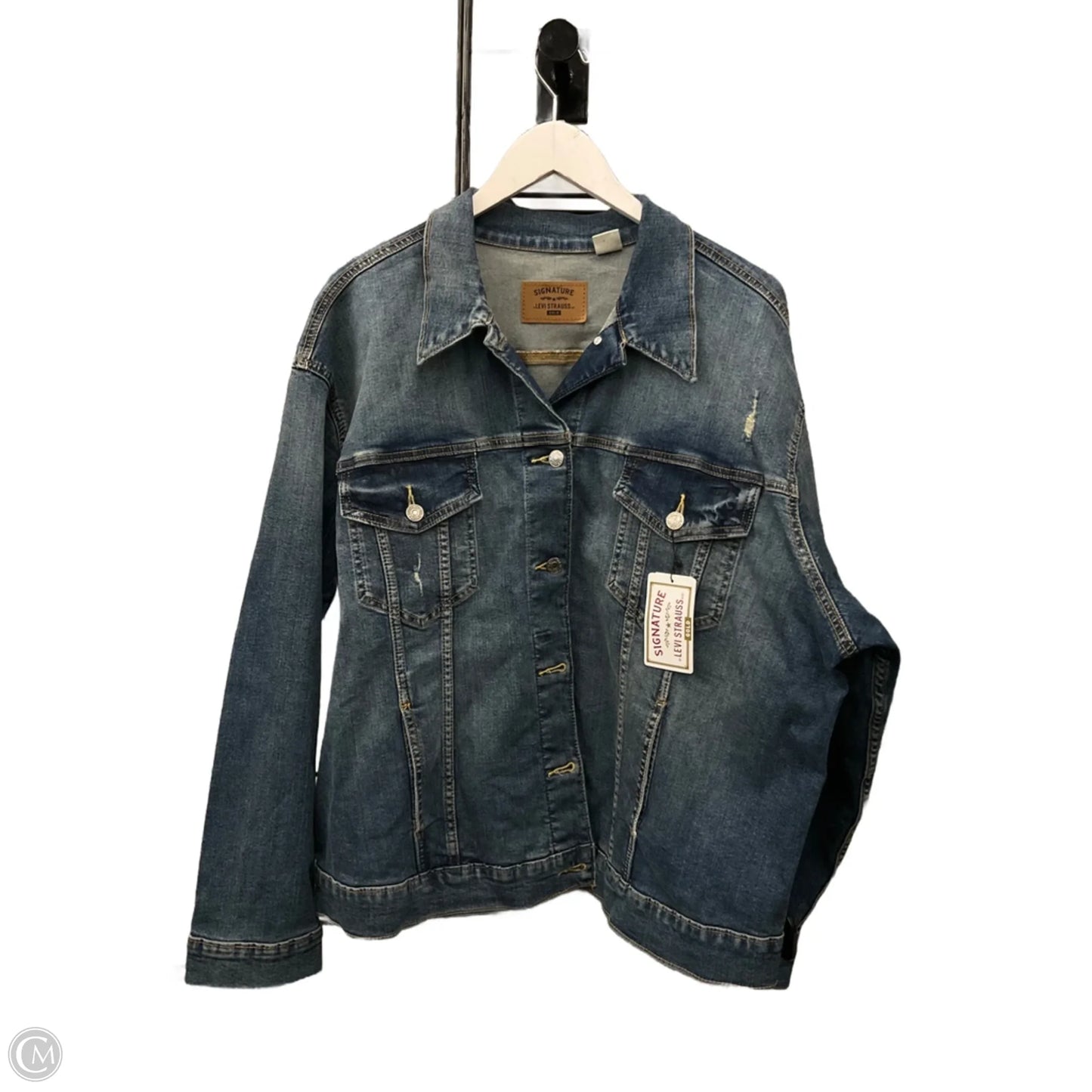 Jacket Denim By Levis Signature In Blue Denim, Size: 3x