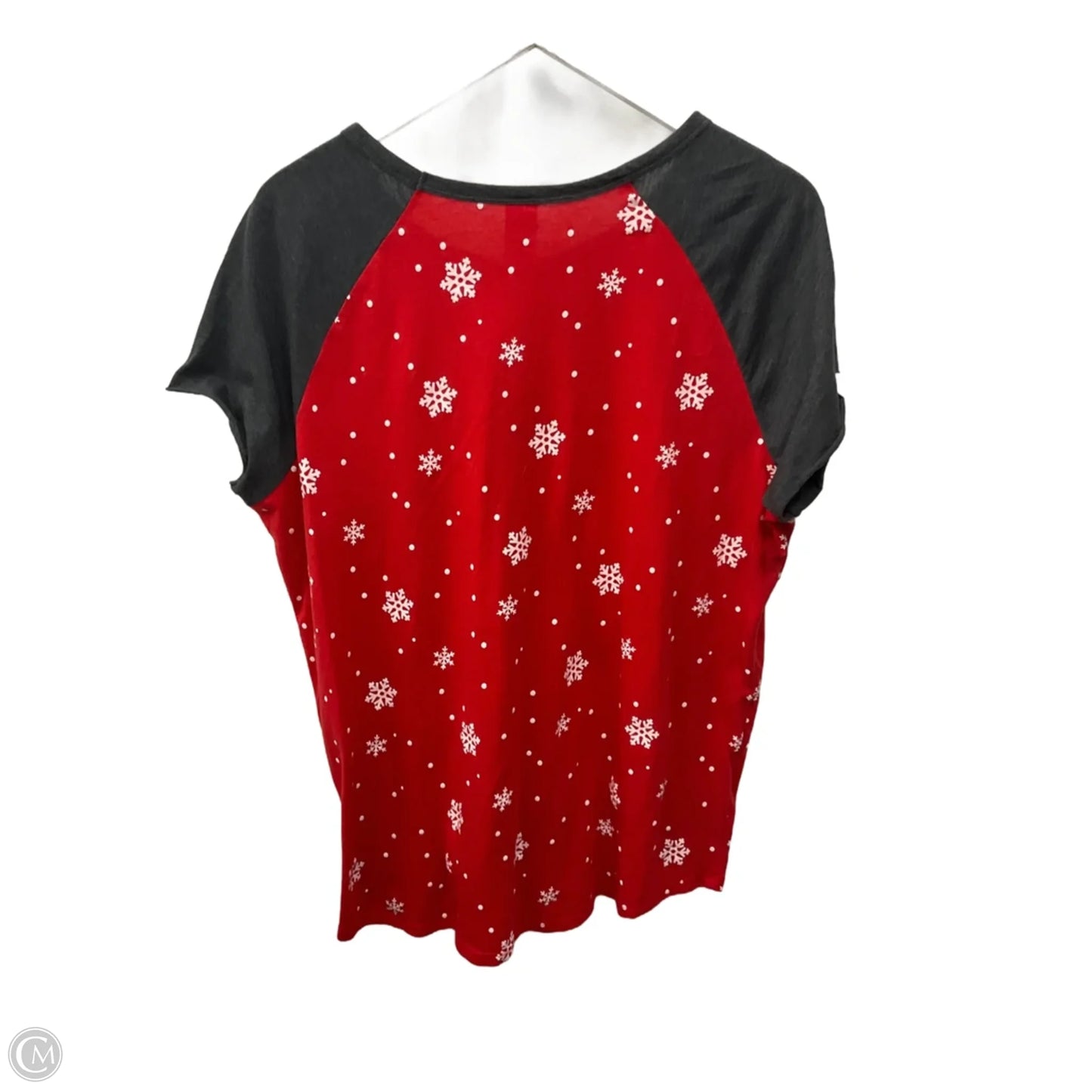 Top Short Sleeve By Holiday Time In Grey & Red, Size: Xxl